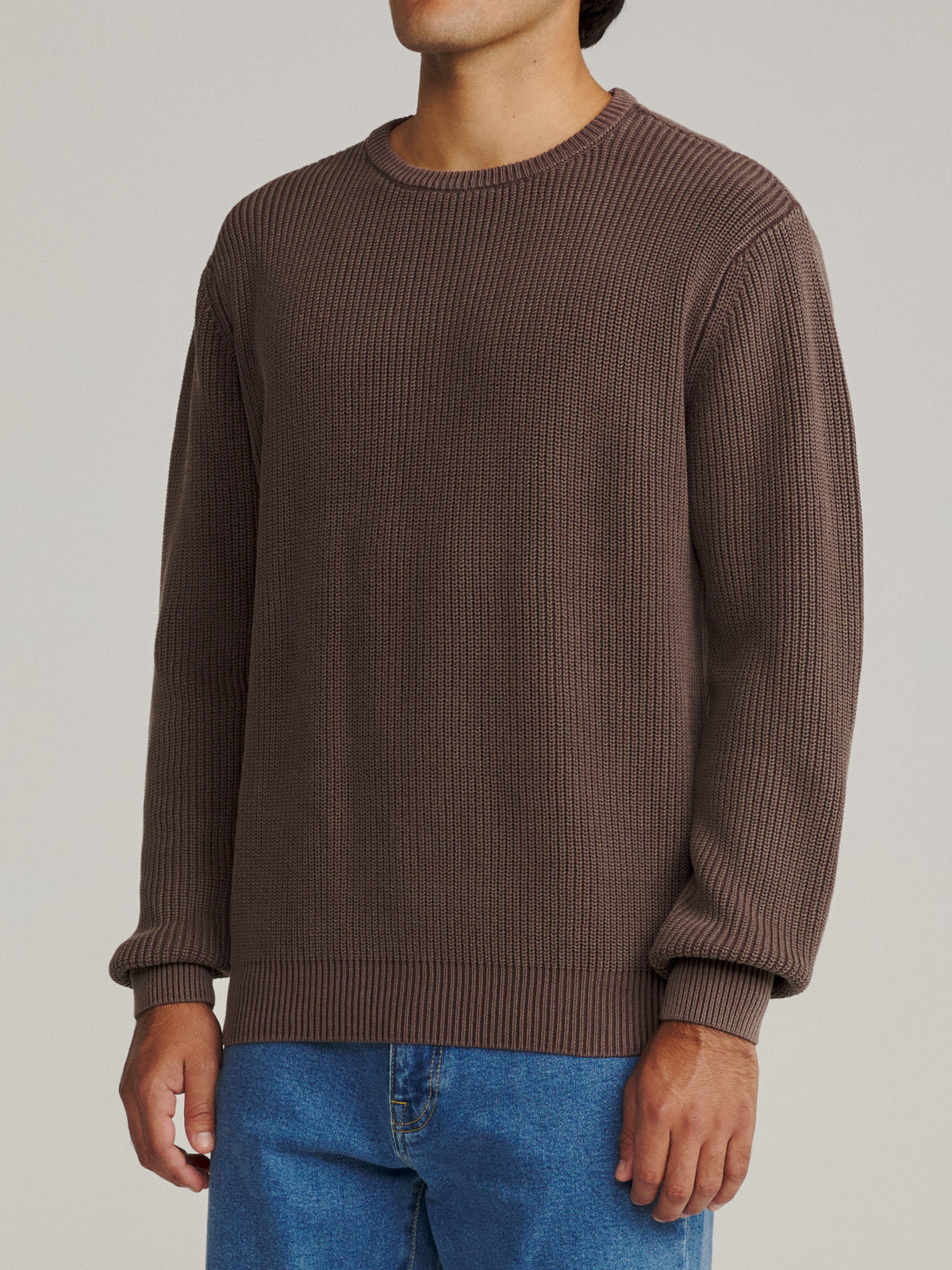 Katin Swell Sweater in French Roast, on model, side #color_french roast