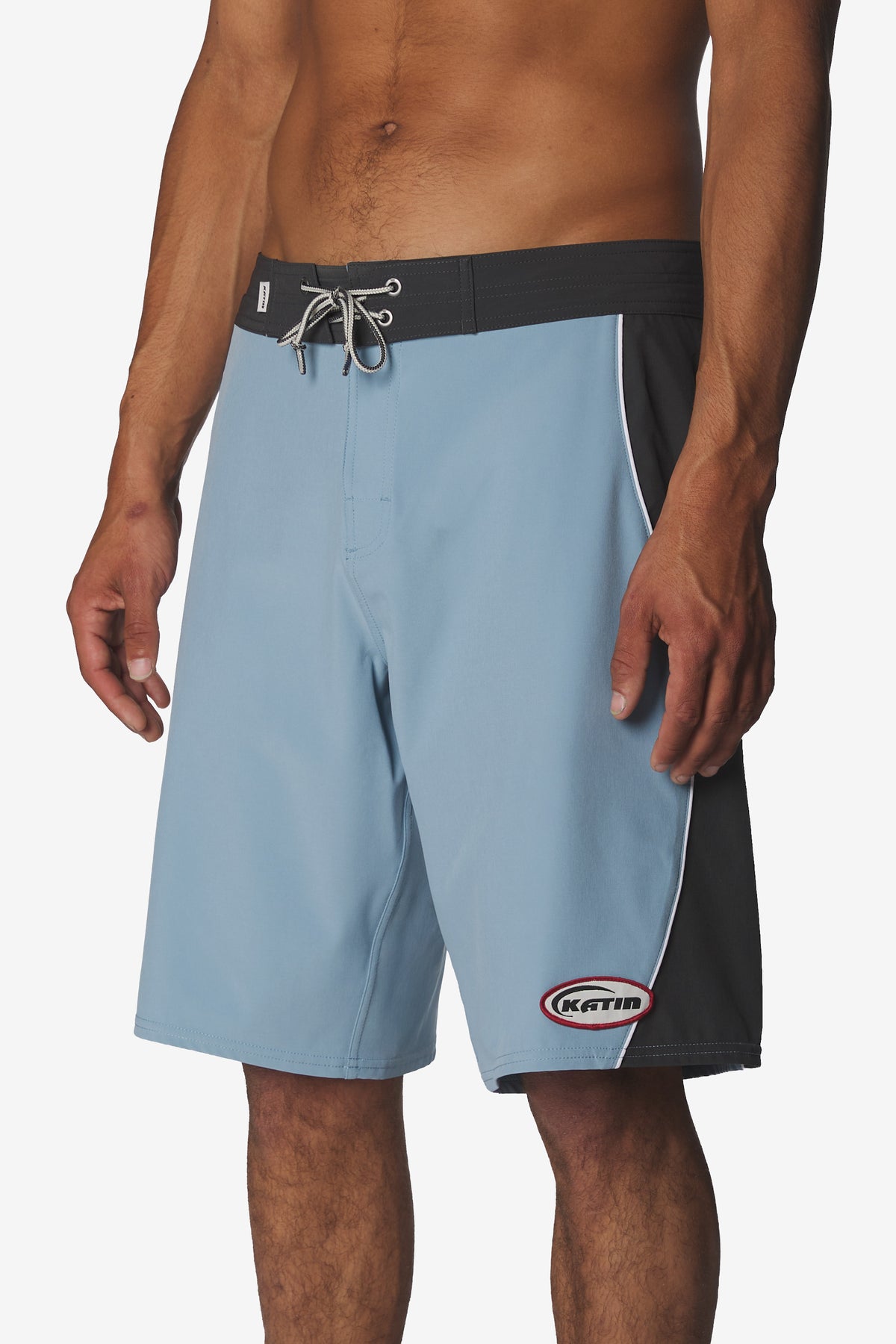 Katin Flow Surf Trunk in Sky Blue, on model, side #color_sky blue