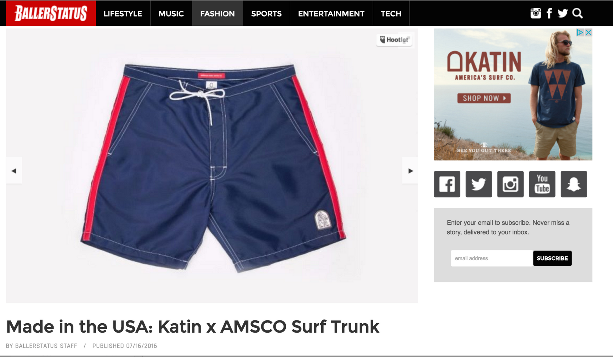 PRESS: BallerStatus.com "Made in the USA: Katin x AMSCO Surf Trunk"