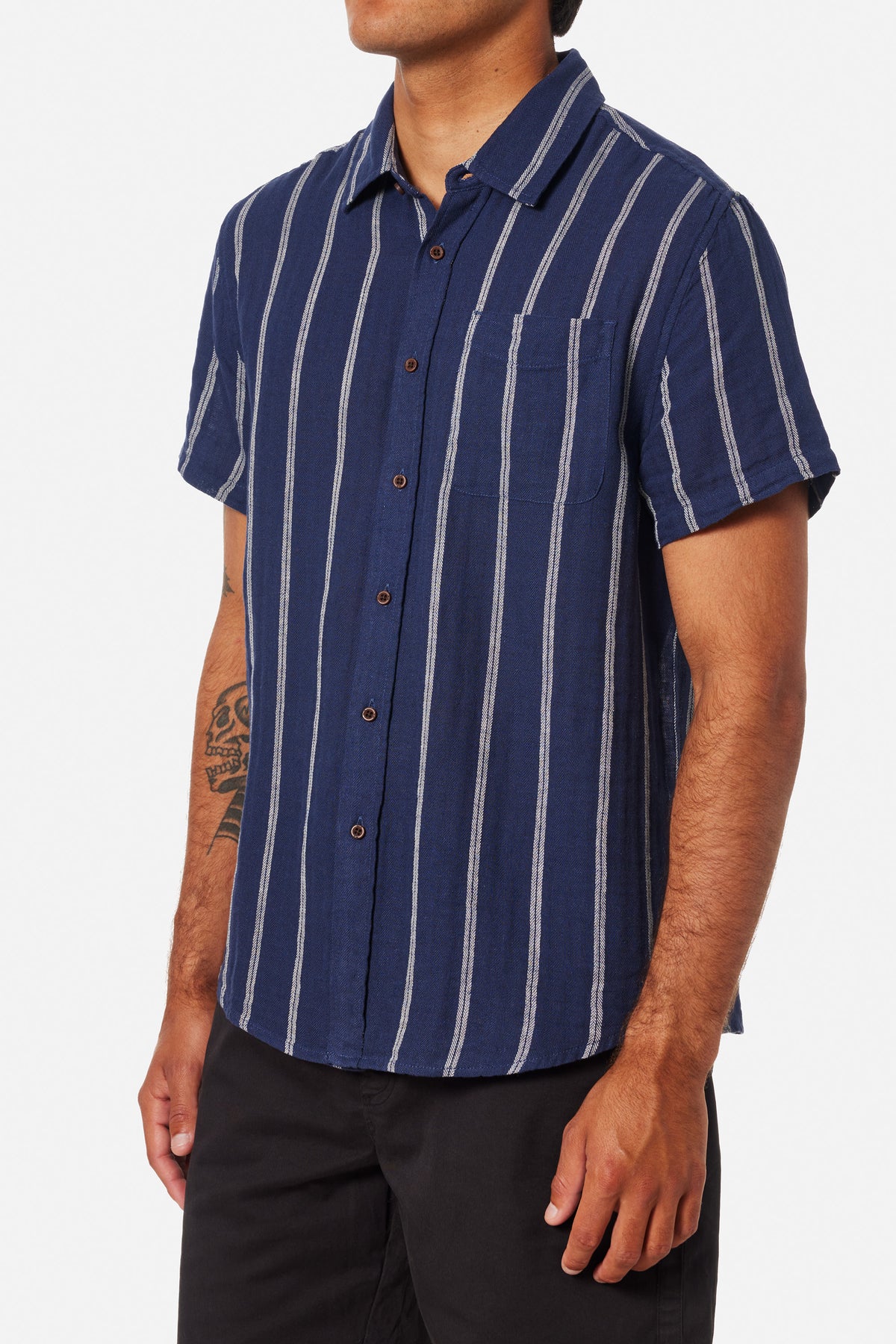 【oan】Allen Washing Short Sleeve T-shirt Washed Organic Cotton Poplin Short-Sleeve Shirt | EILEEN FISHER