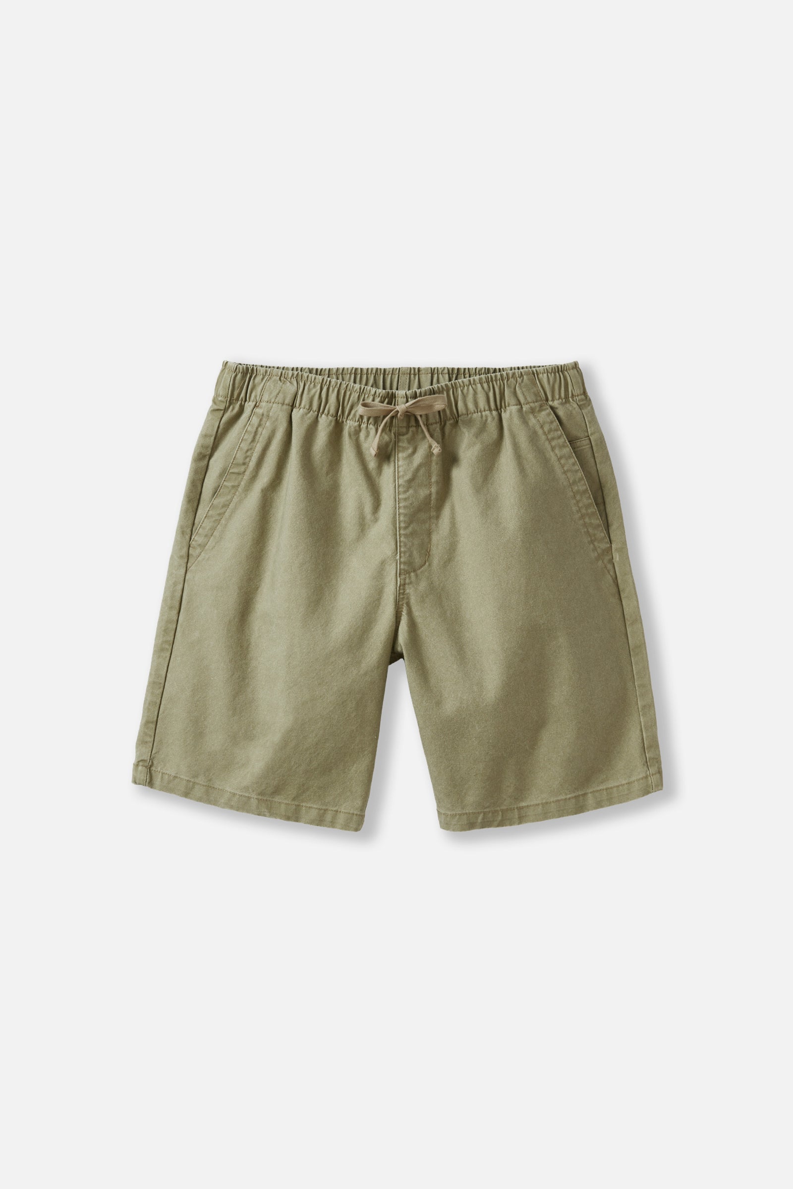 Khaki shorts on a white background
