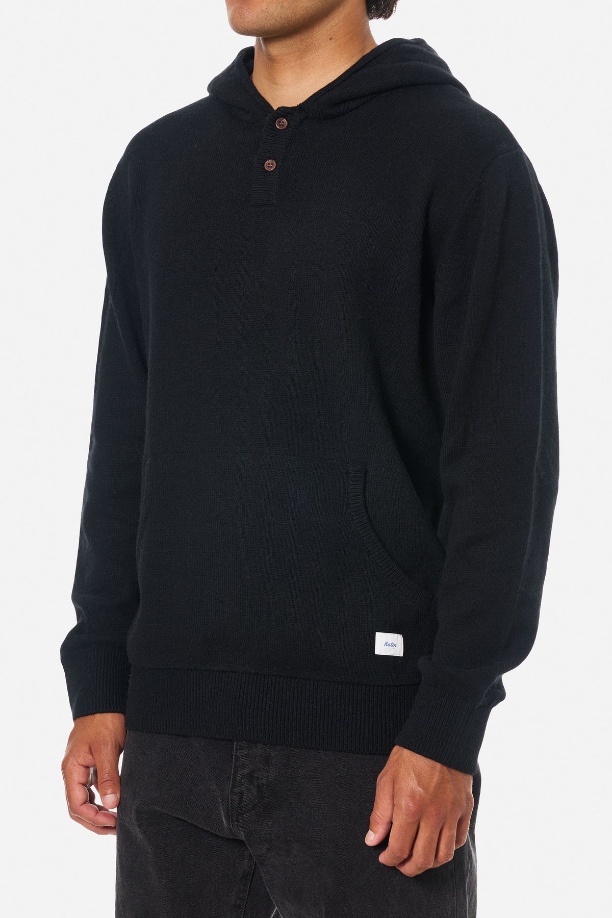 HAYES HOODED HENLEY SWEATER