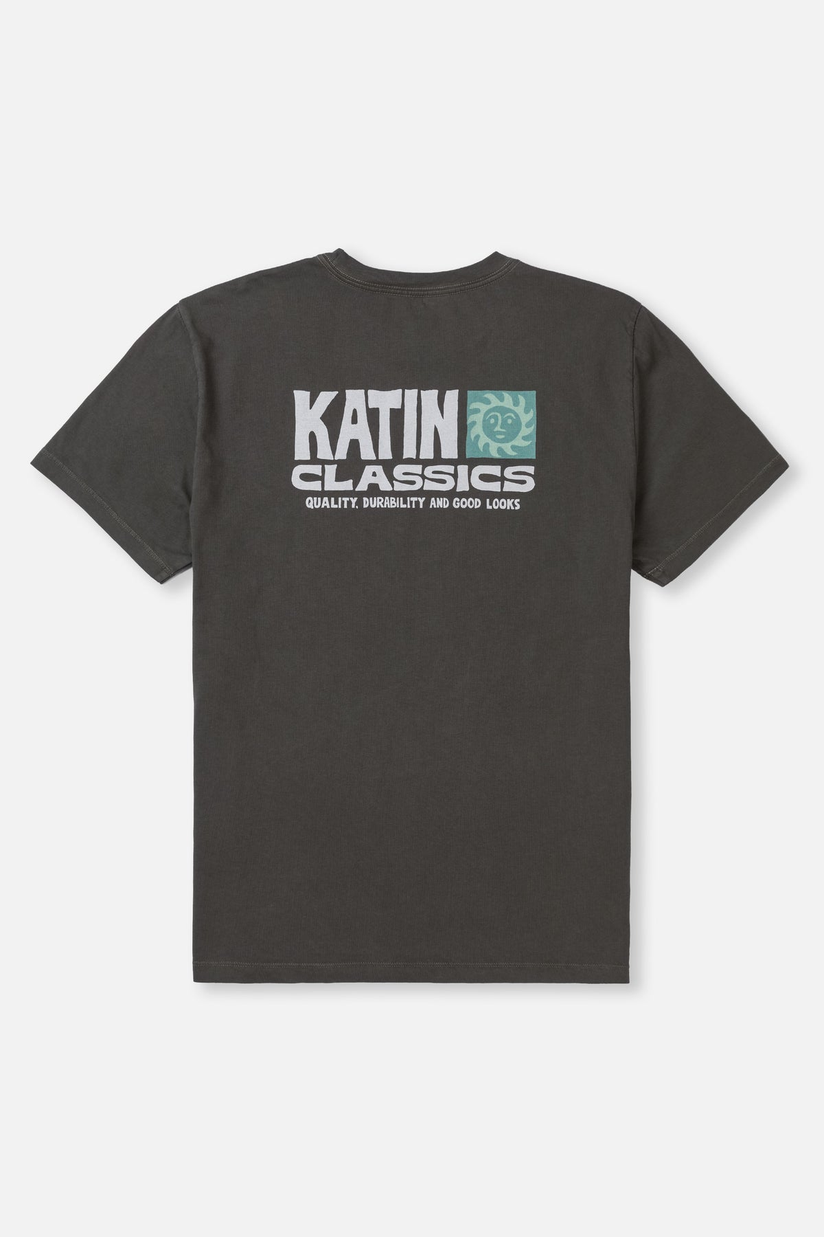 Black t-shirt with Katin Classics logo on a white background