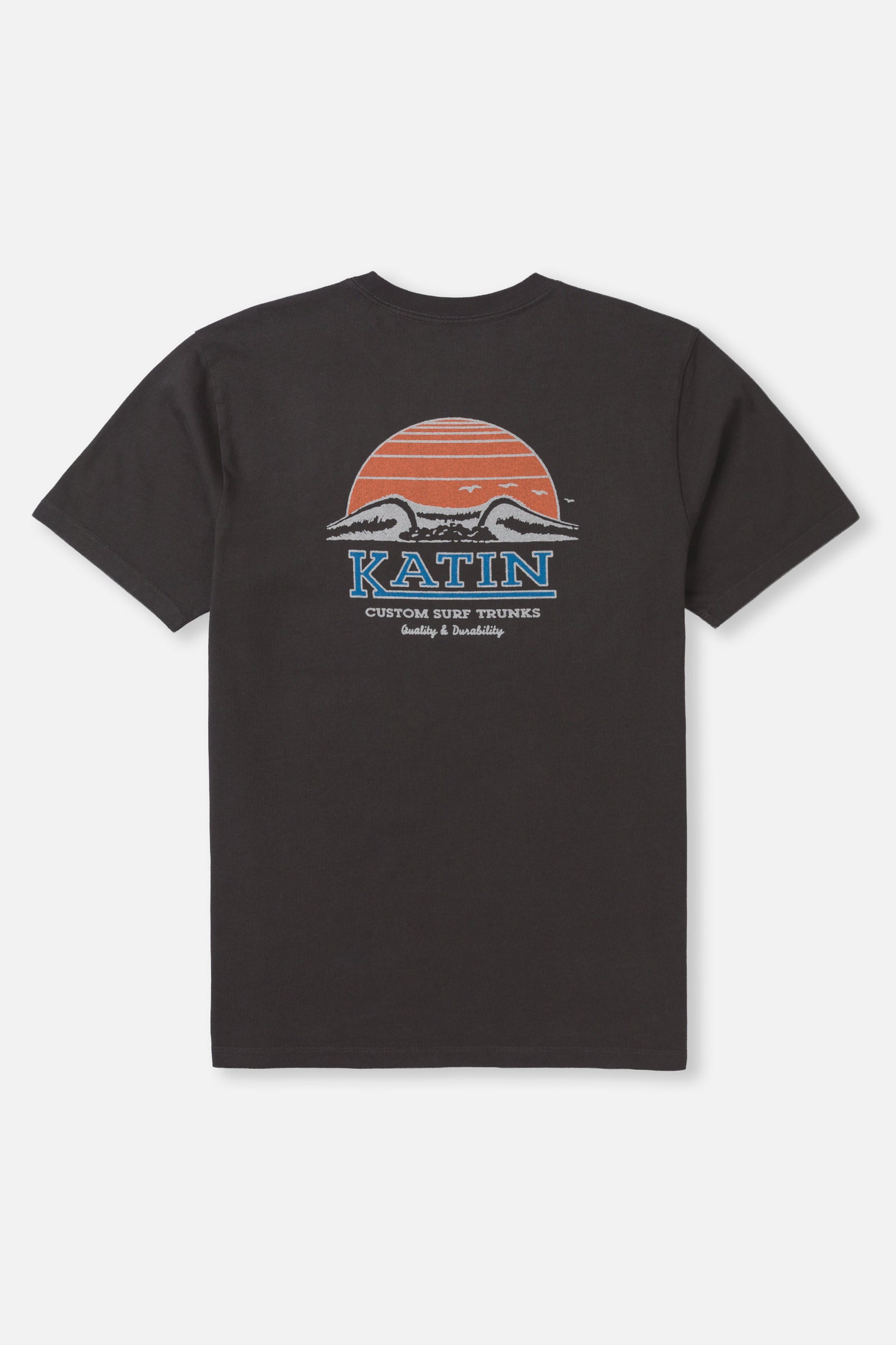 Black t-shirt with Katin logo on a white background