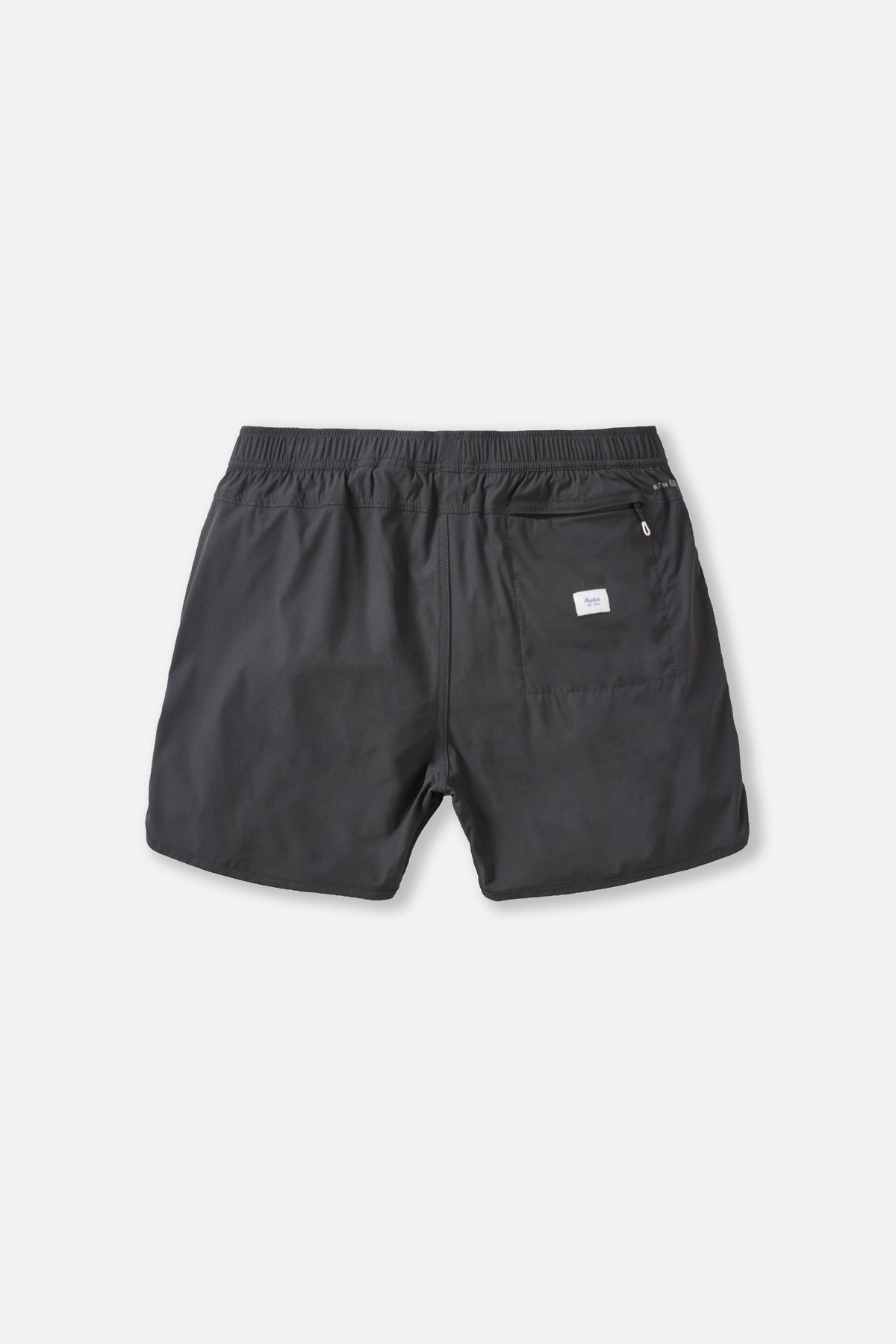 Black shorts with a small white label on a light gray background