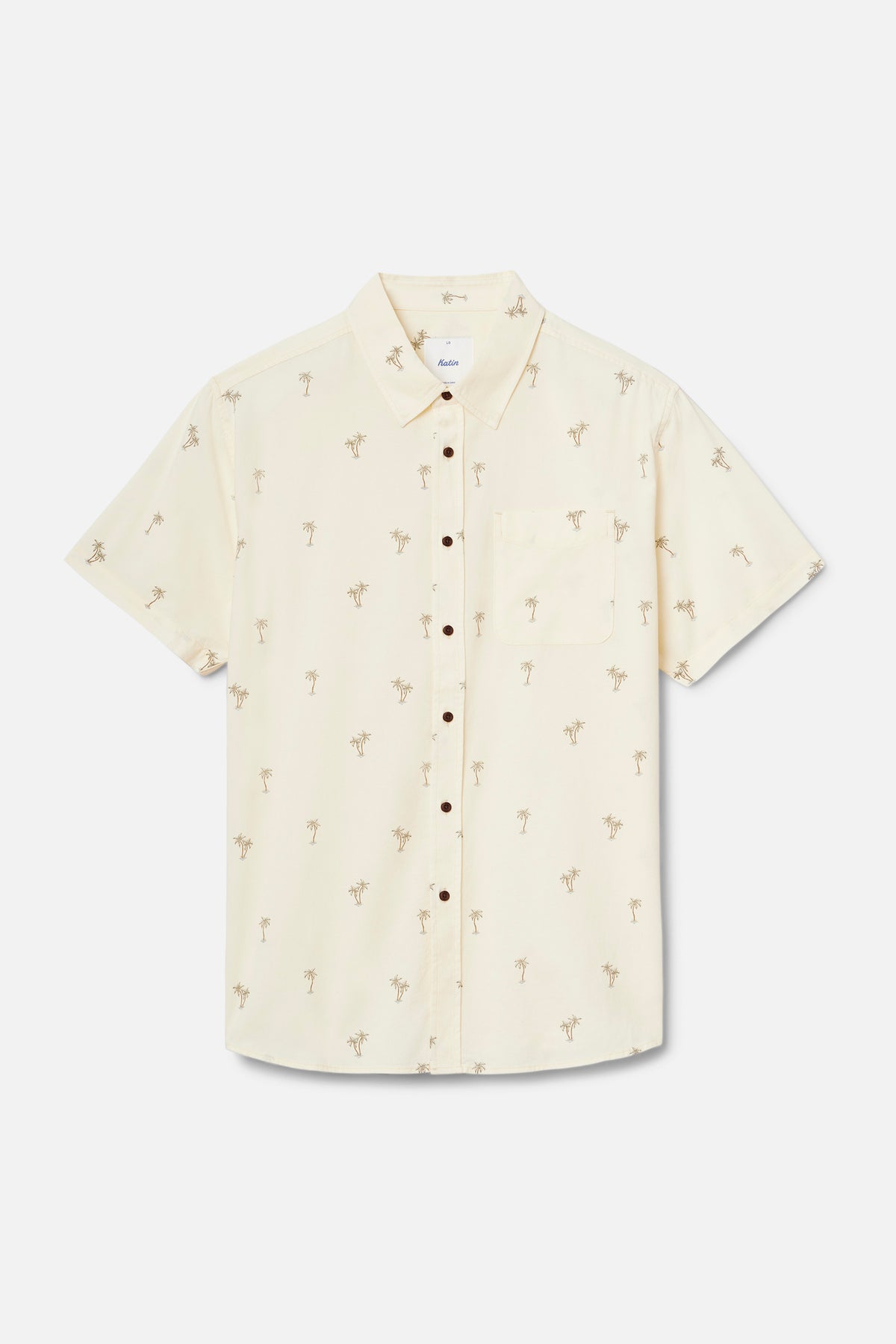 Short-sleeve shirt with subtle pattern on a white background