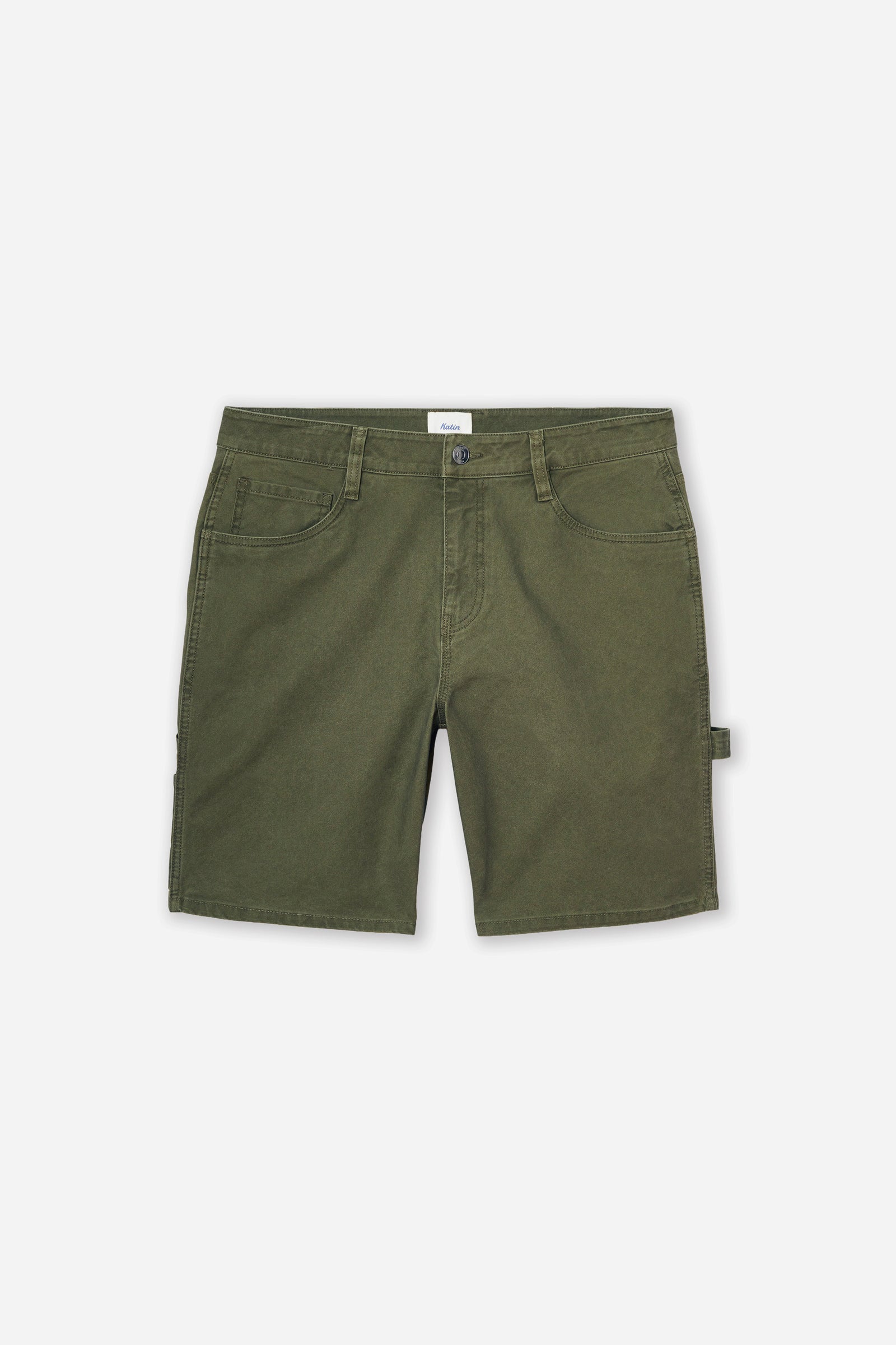 Olive shorts on a white background