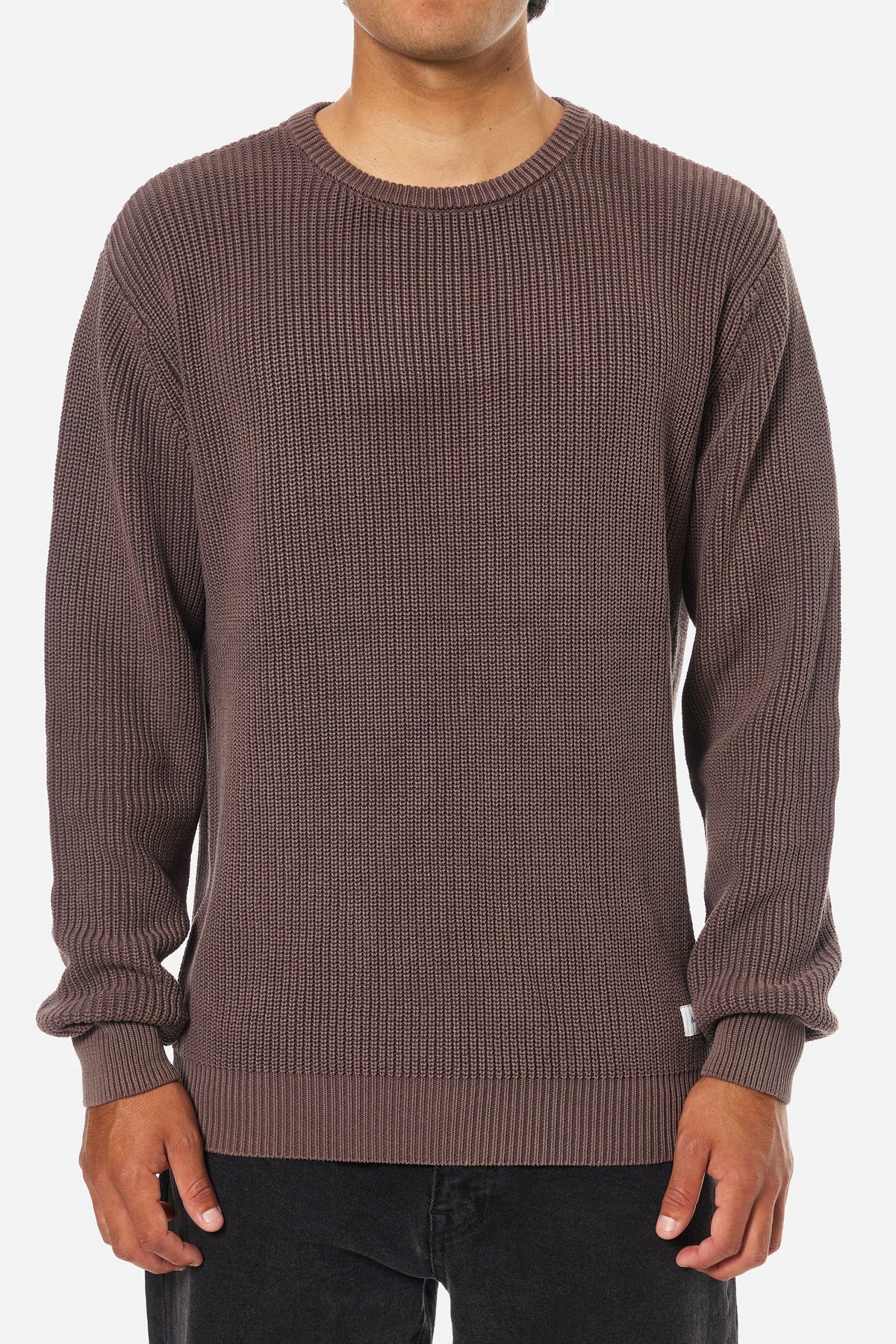 Katin Swell Sweater in Plum, on model, front #color_plum