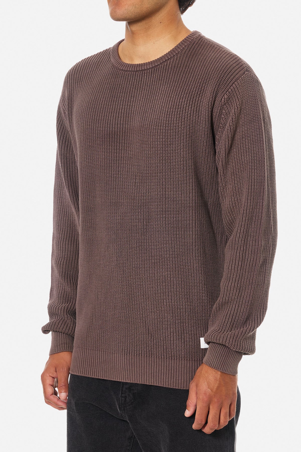 Katin Swell Sweater in Plum, on model, side #color_plum