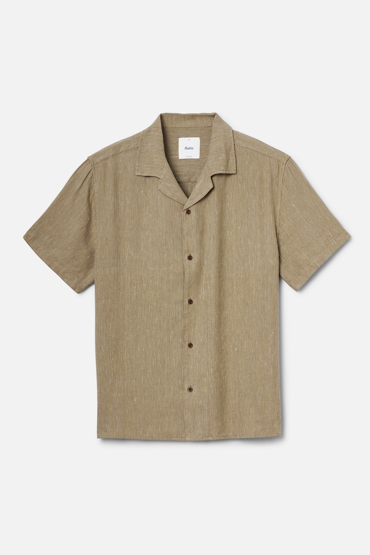 Beige short-sleeve shirt on a light gray background