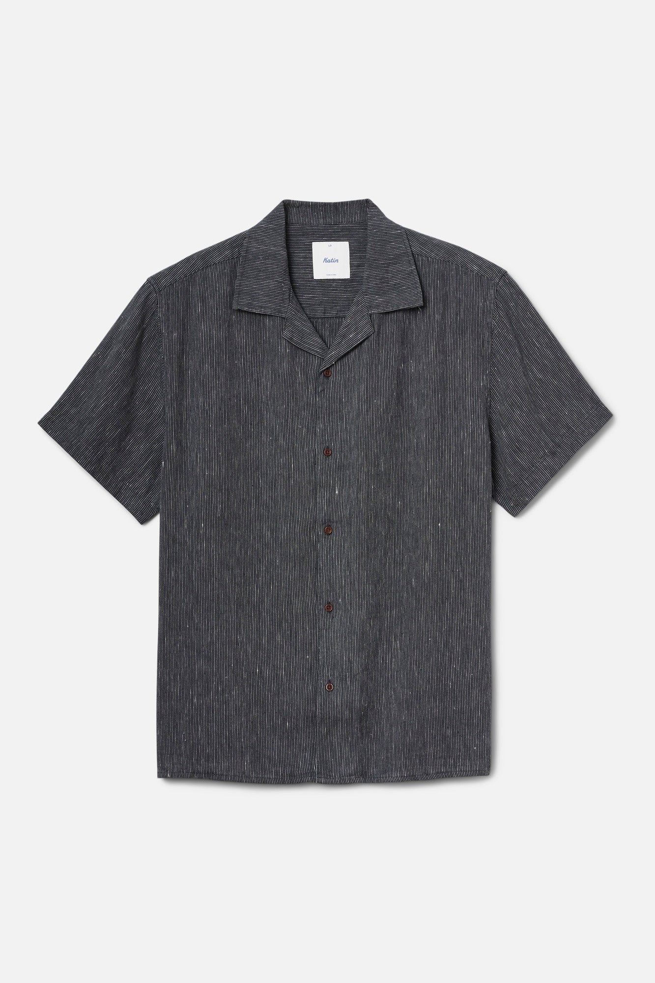 Dark gray short-sleeve shirt on a white background