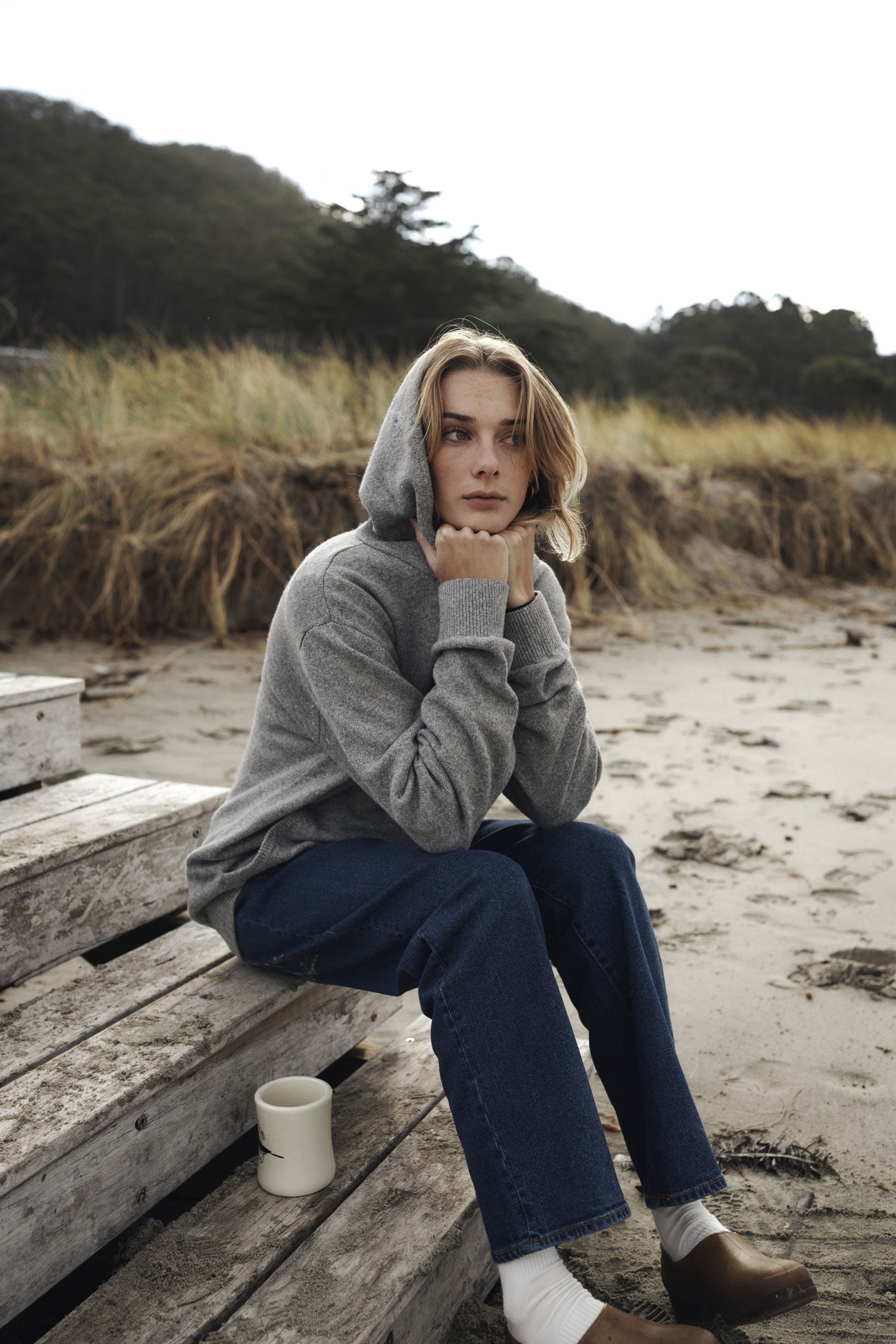 HAYES HOODED HENLEY SWEATER