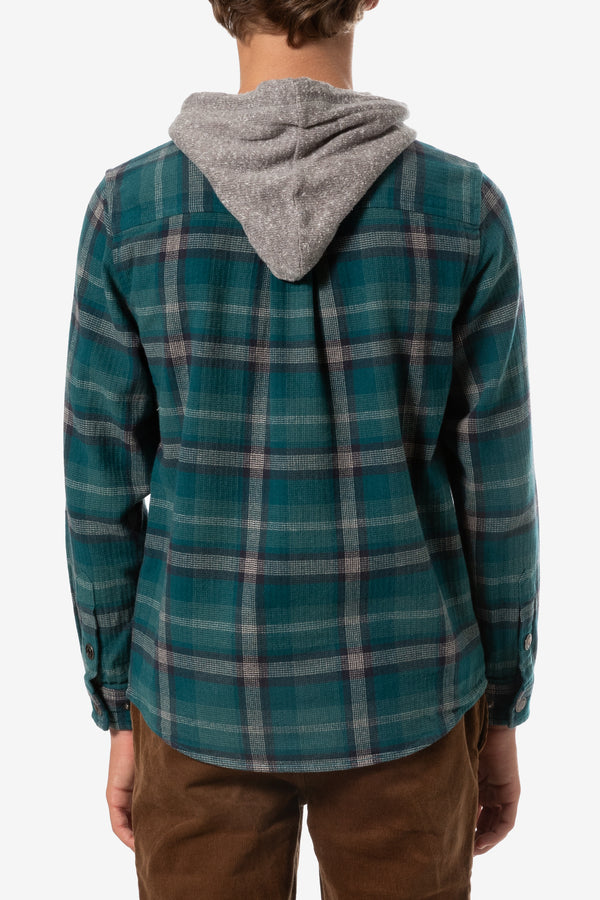 Green hooded outlet flannel