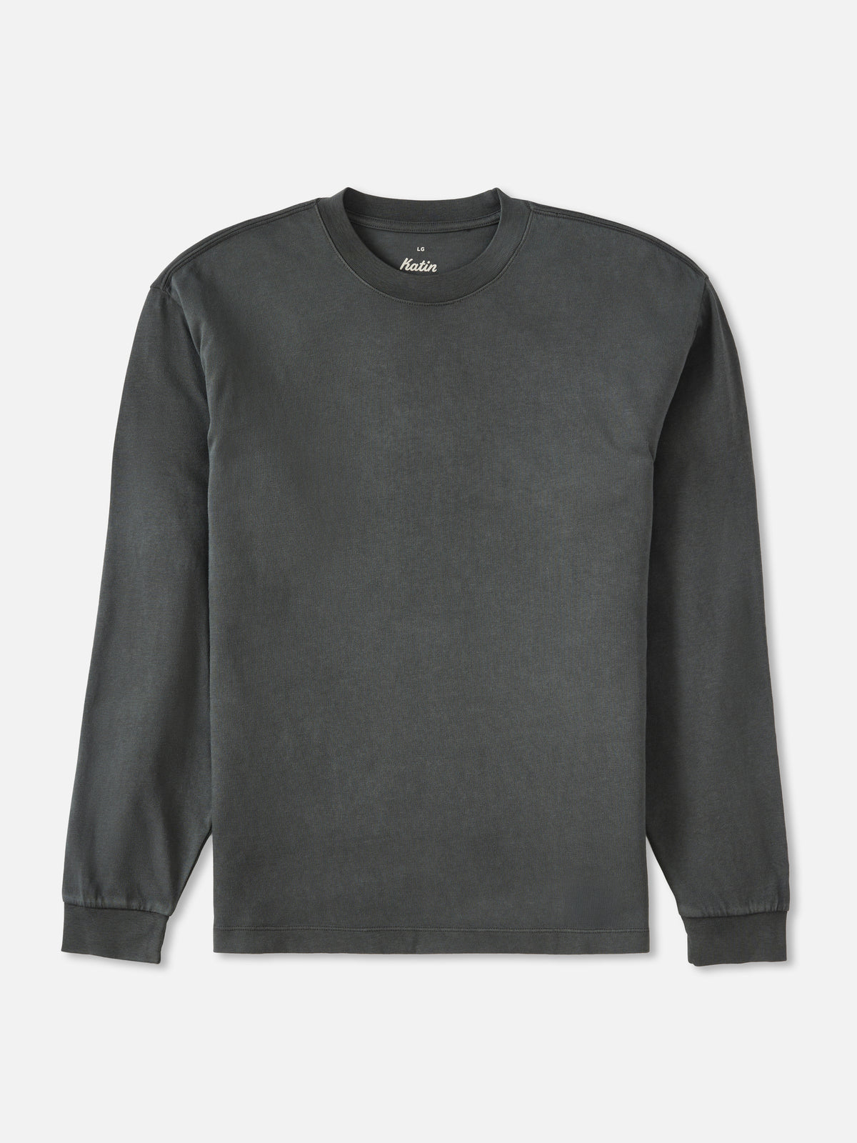 Katin Box Fit LS Tee in Black Vintage Wash - front view