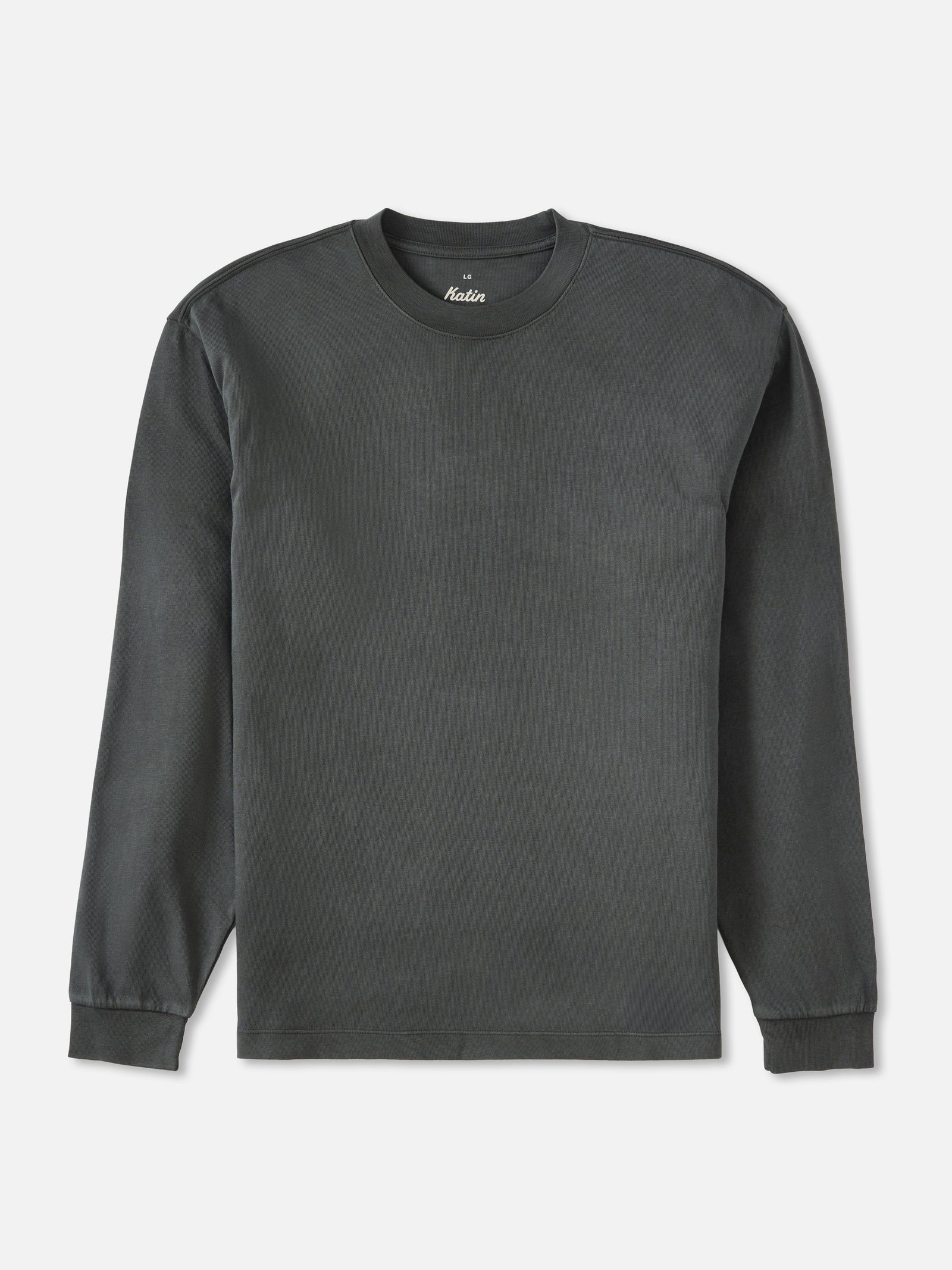 Katin Box Fit LS Tee in Black Vintage Wash - front view