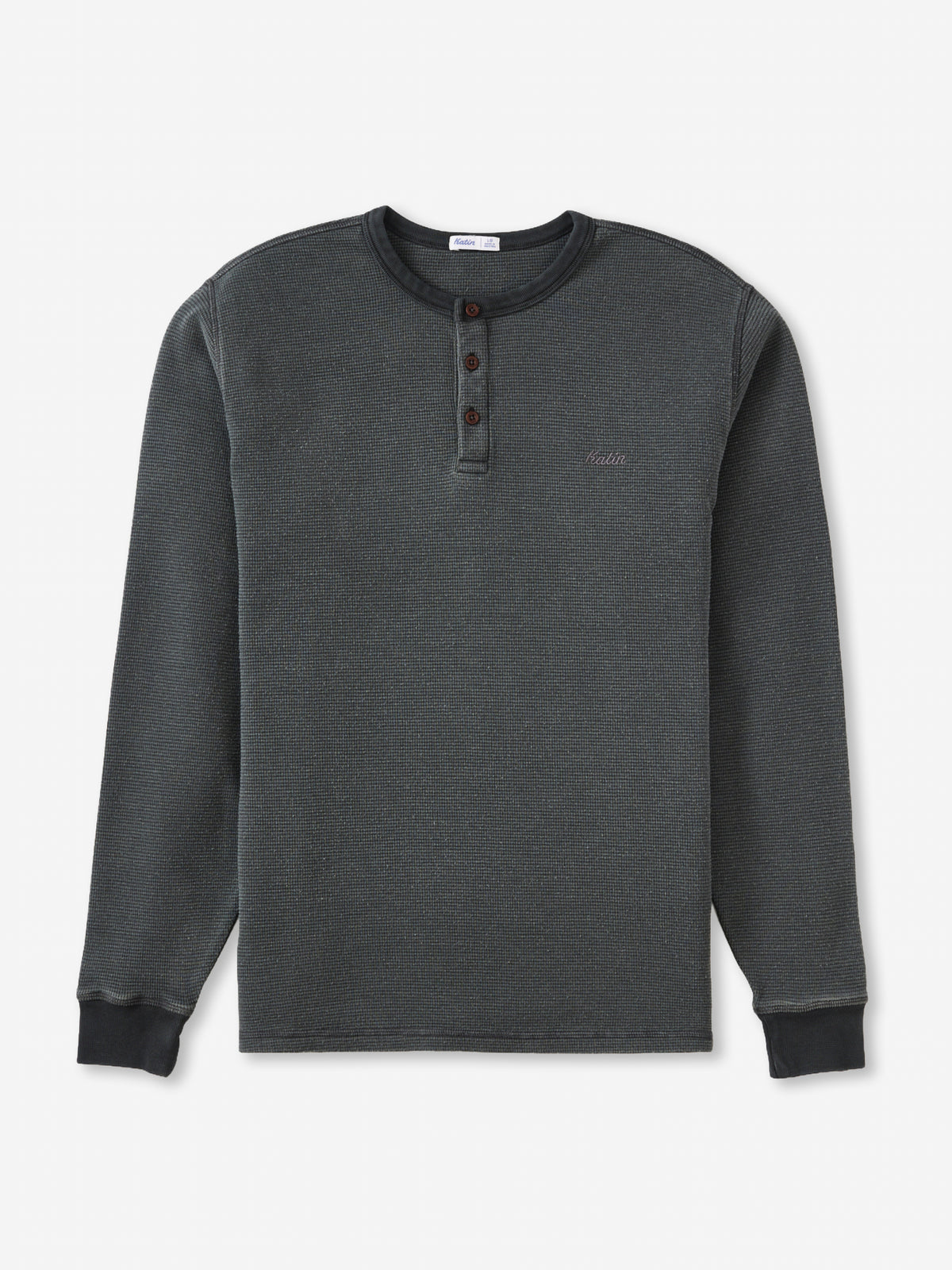 Katin Mesa Thermal in Black Vintage Wash - worn on model, front