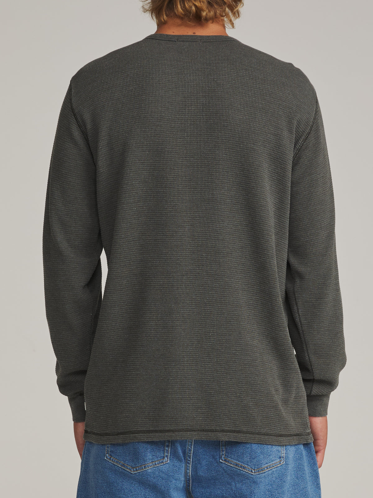 Katin Mesa Thermal in Black Vintage Wash - worn on model, back