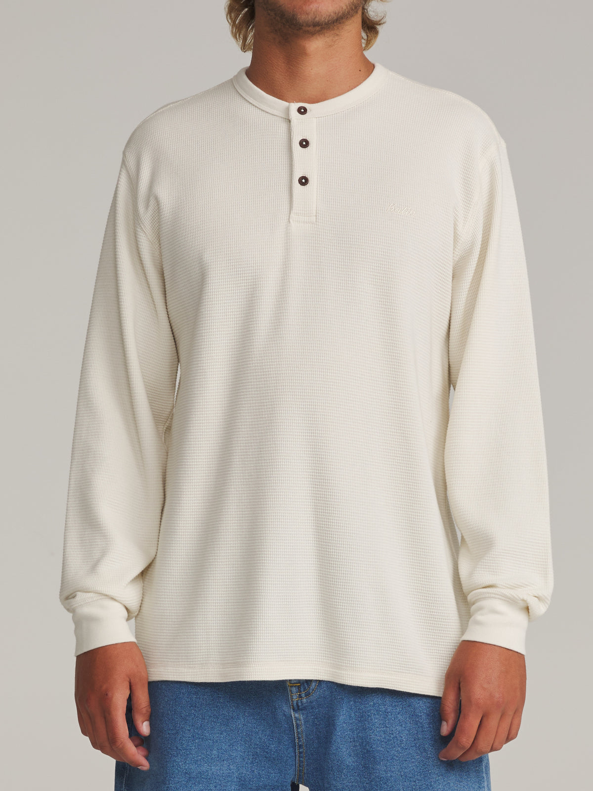 Katin Mesa Thermal in Vintage White - worn on model, front