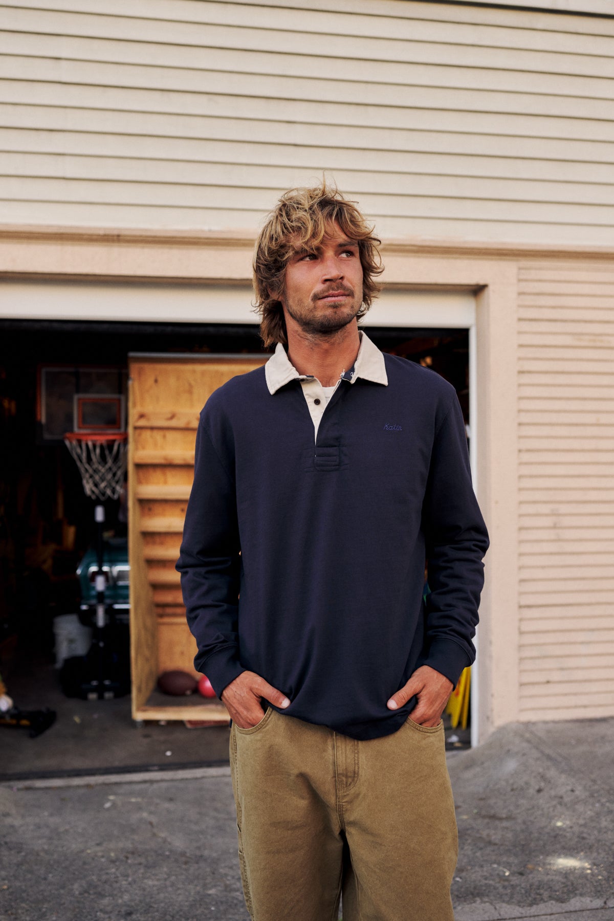 Katin fa26 basic knits ronan polo navy lifestyle frame 1044