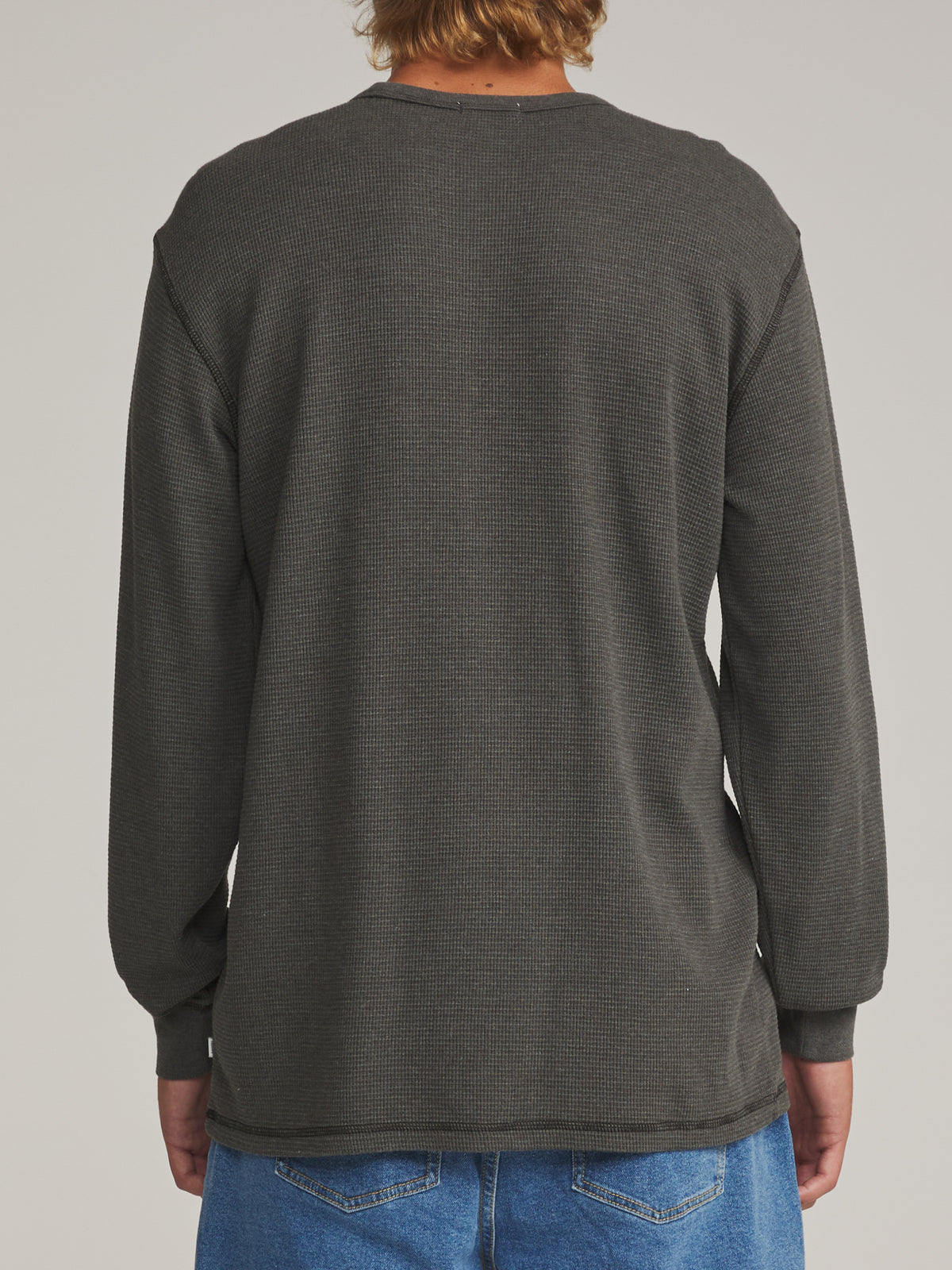 Katin Therman Thermal in Black Vintage Wash - worn on model, back
