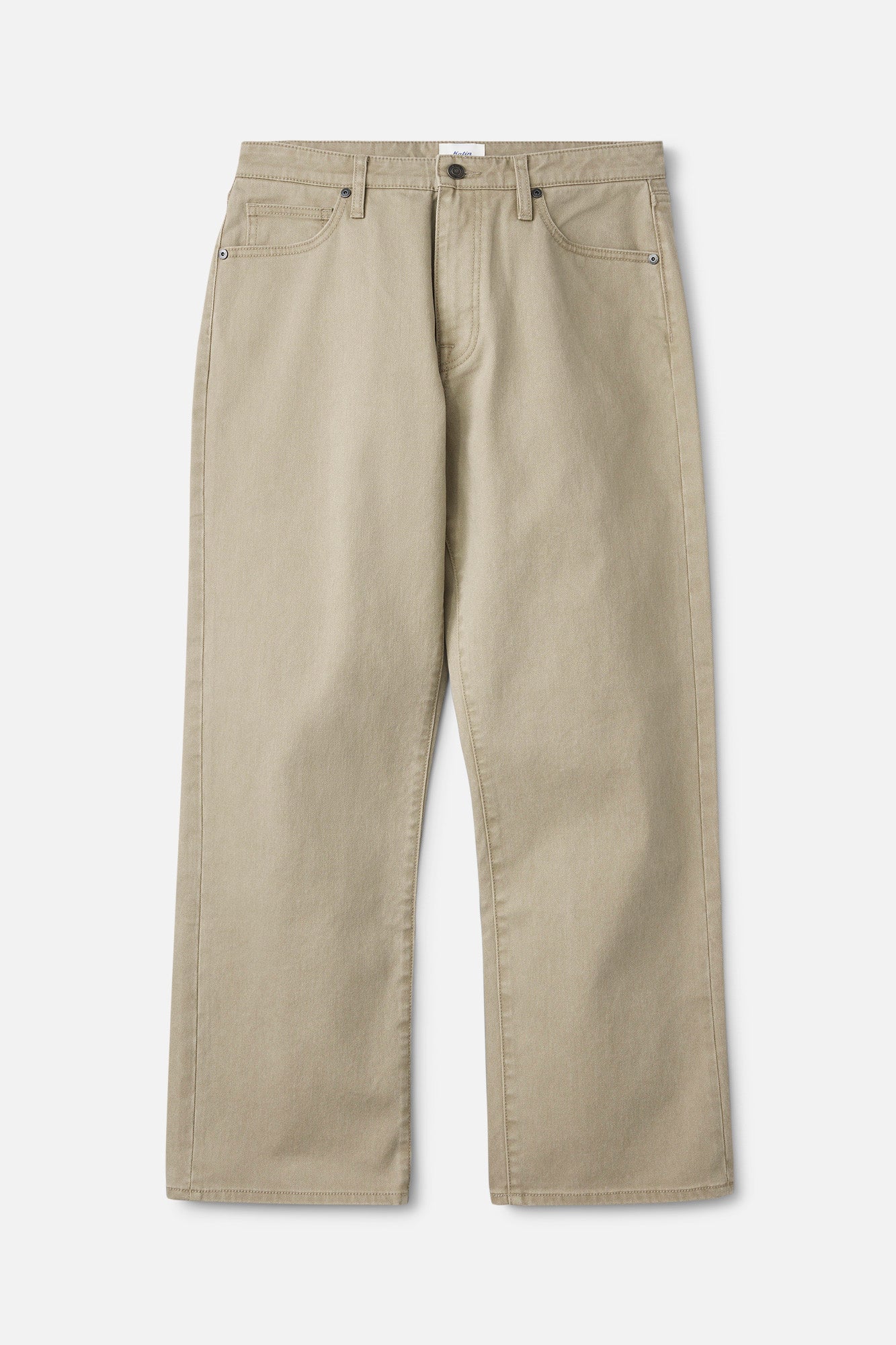 Katin fa26 denim george 64 relaxed bull denim vintage khaki ecom flat lay 01 front