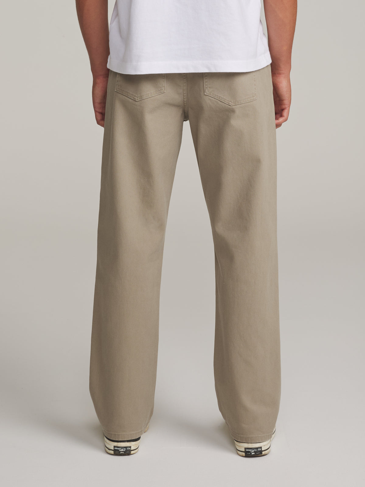 Katin George 64 Relaxed Bull Denim in Vintage Khaki - worn on model, back