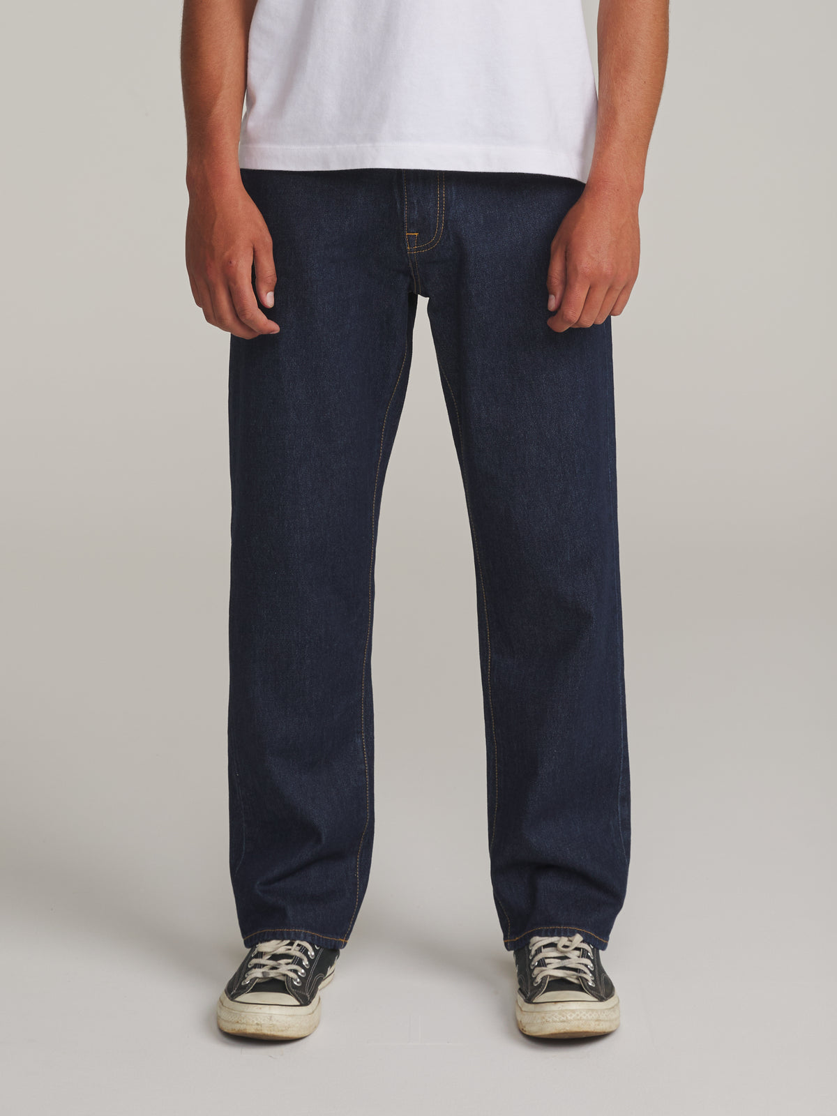 Katin George 64 Relaxed in Raw Indigo - worn on model, front