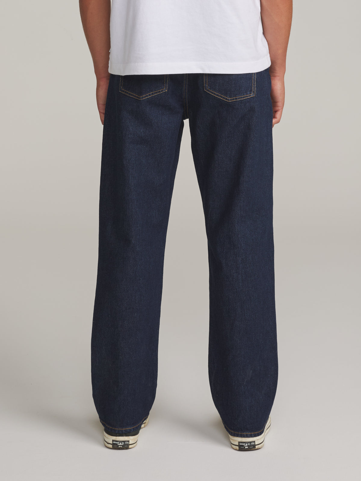 Katin George 64 Relaxed in Raw Indigo - worn on model, back