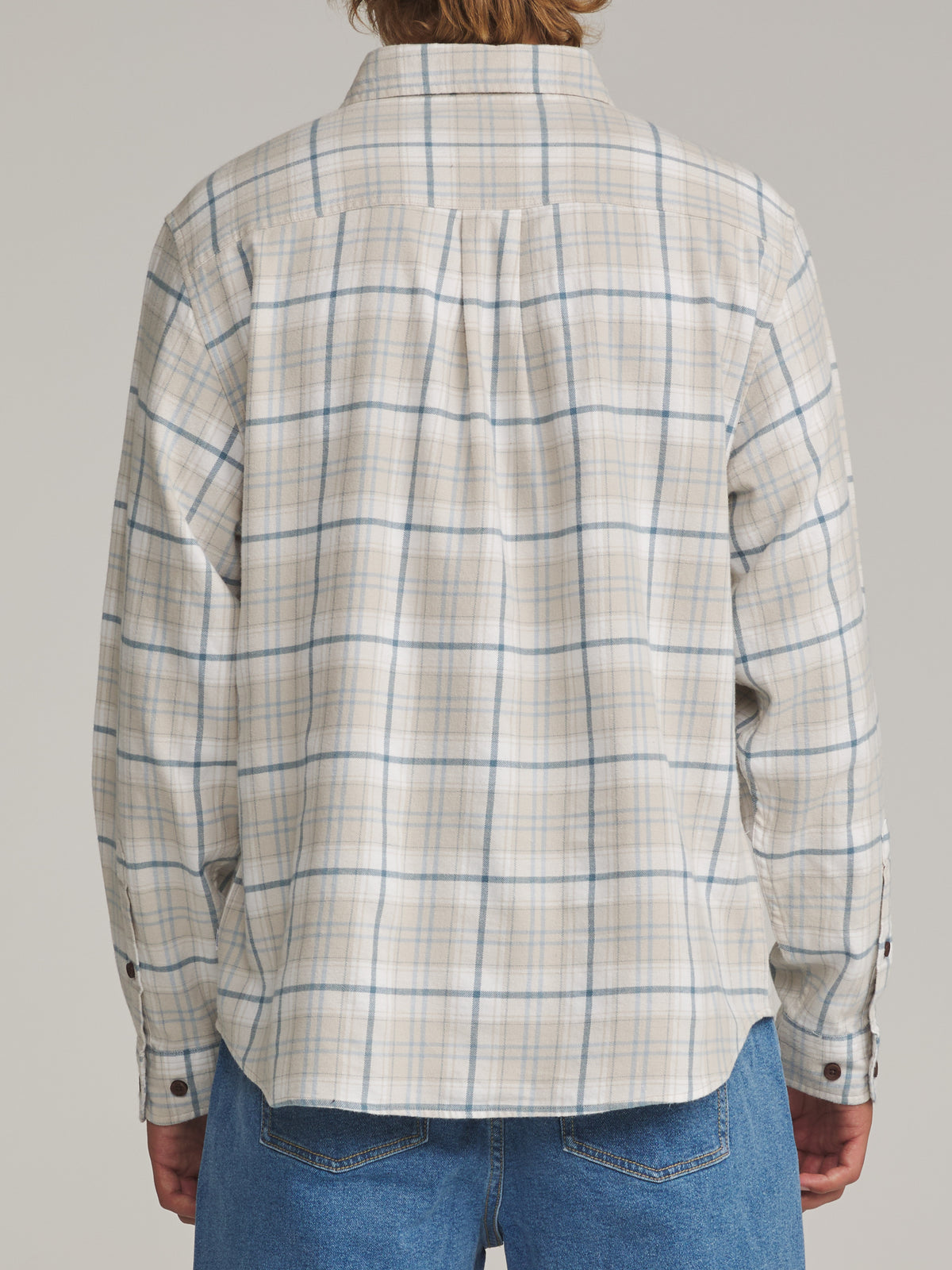 Katin Derek Flannel in Bone - worn on model, back