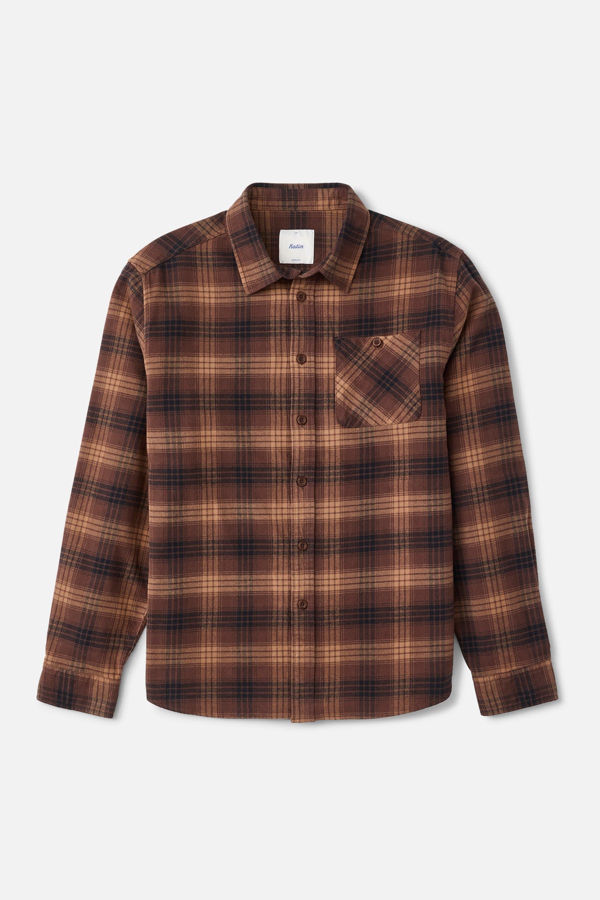 Katin Derek Flannel in French Roast - front view