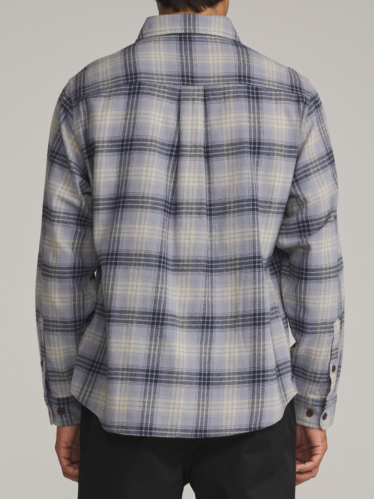 Katin Derek Flannel in Storm Blue - worn on model, back