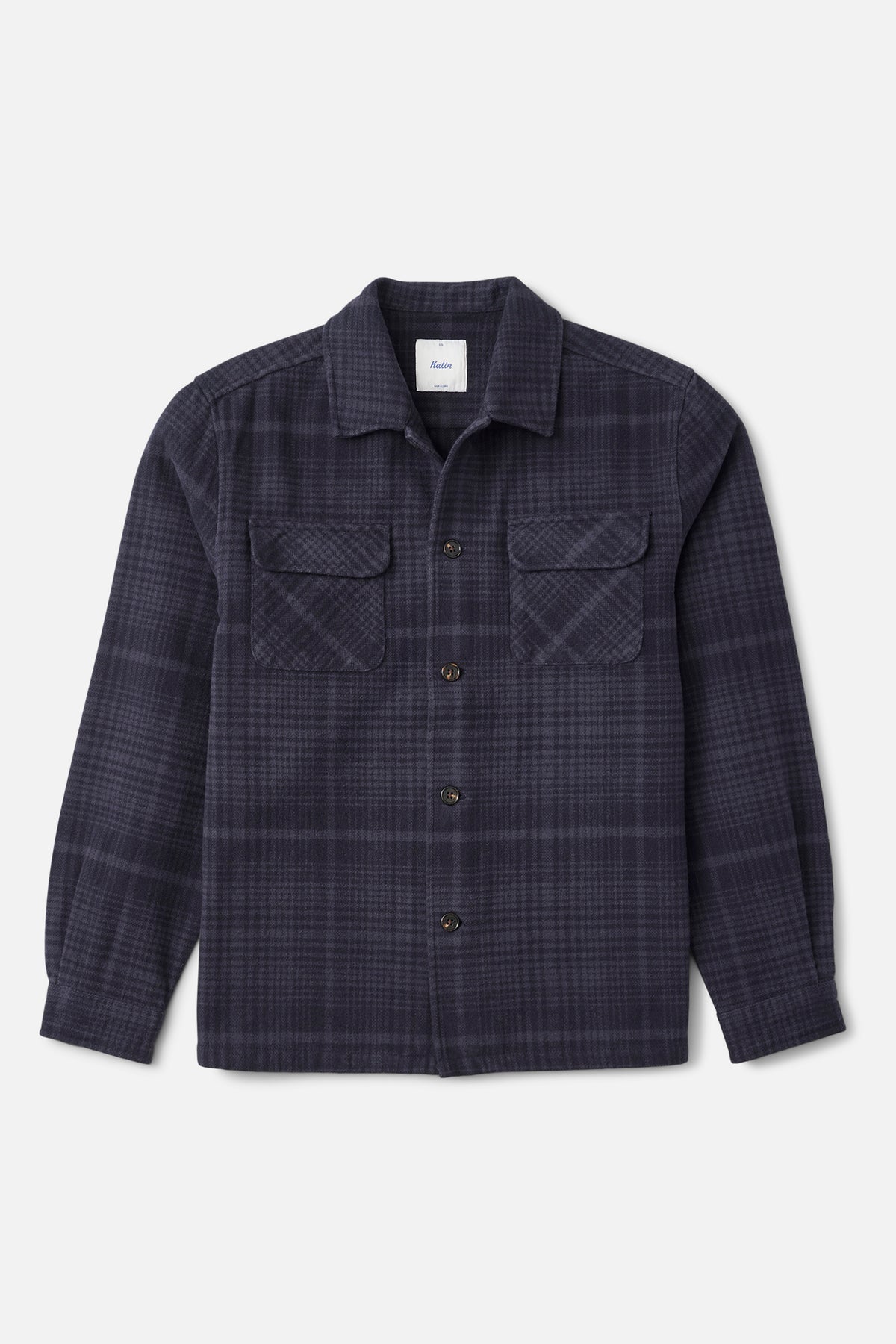 Katin Shiloh Flannel in Navy Plaid - front view