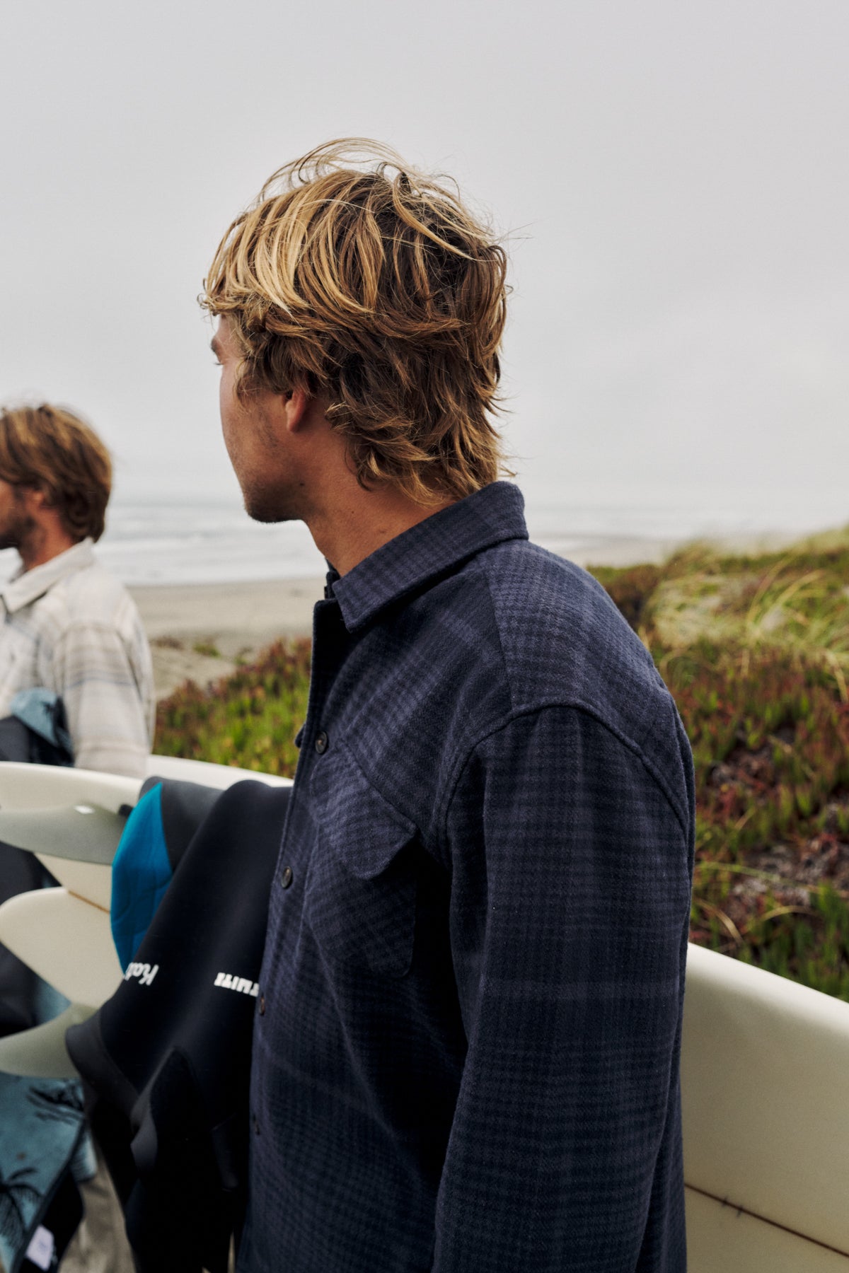 Katin Shiloh Flannel in Navy Plaid - lifestyle
