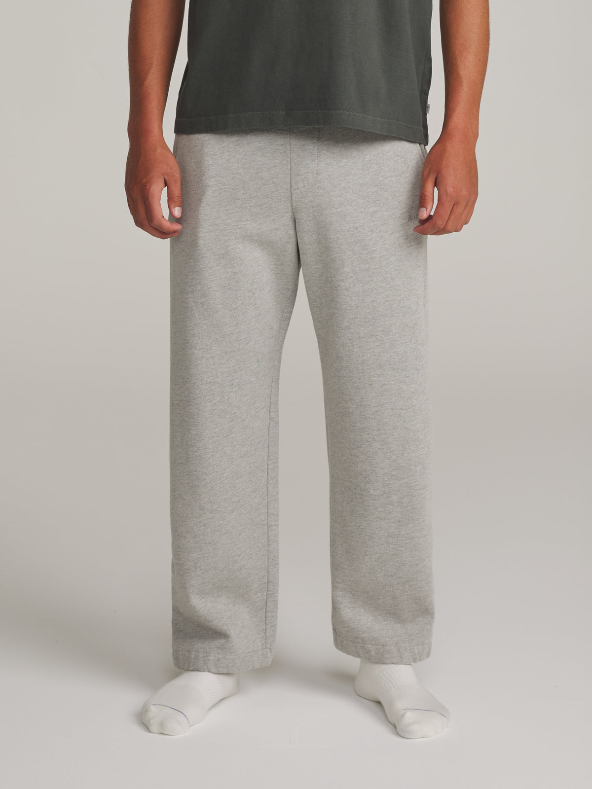 Katin Layton Lounge Pant in Heather Gray - worn on model, front