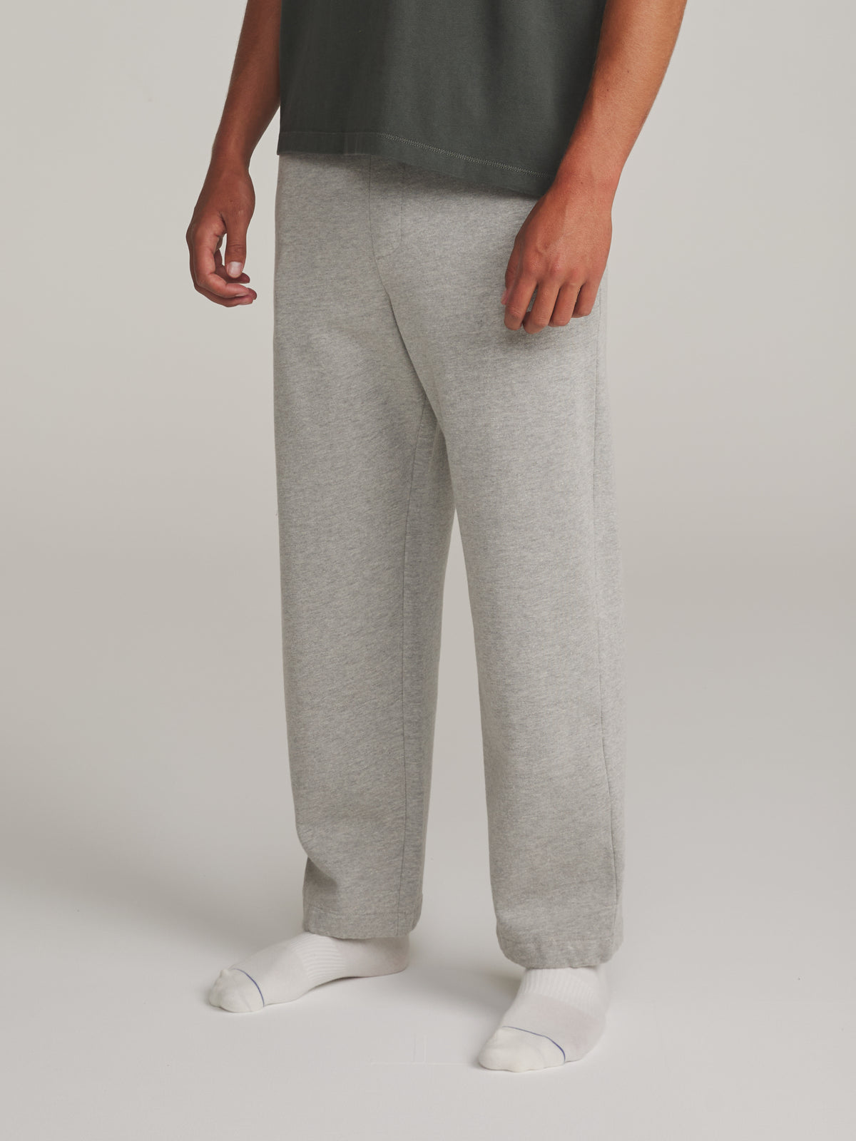 Katin Layton Lounge Pant in Heather Gray - worn on model, side