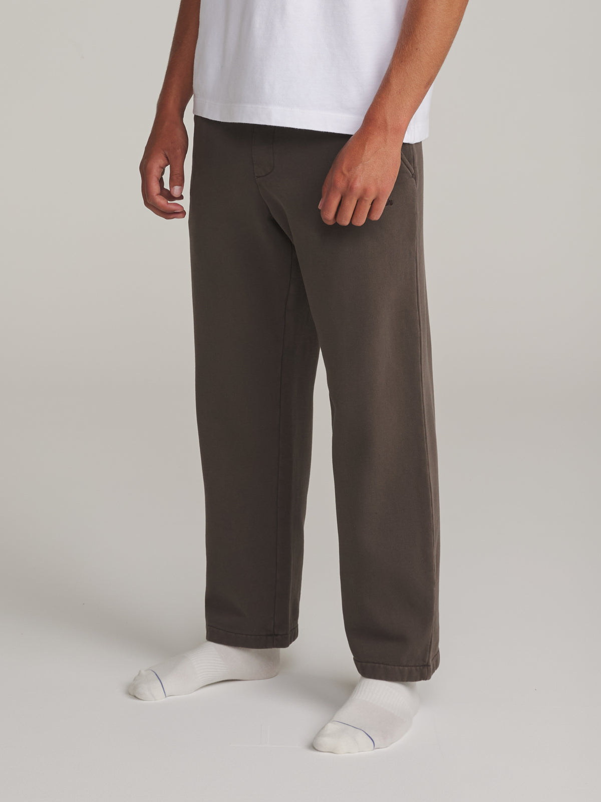 Katin Layton Lounge Pant in Lead Vintage Wash - worn on model, side
