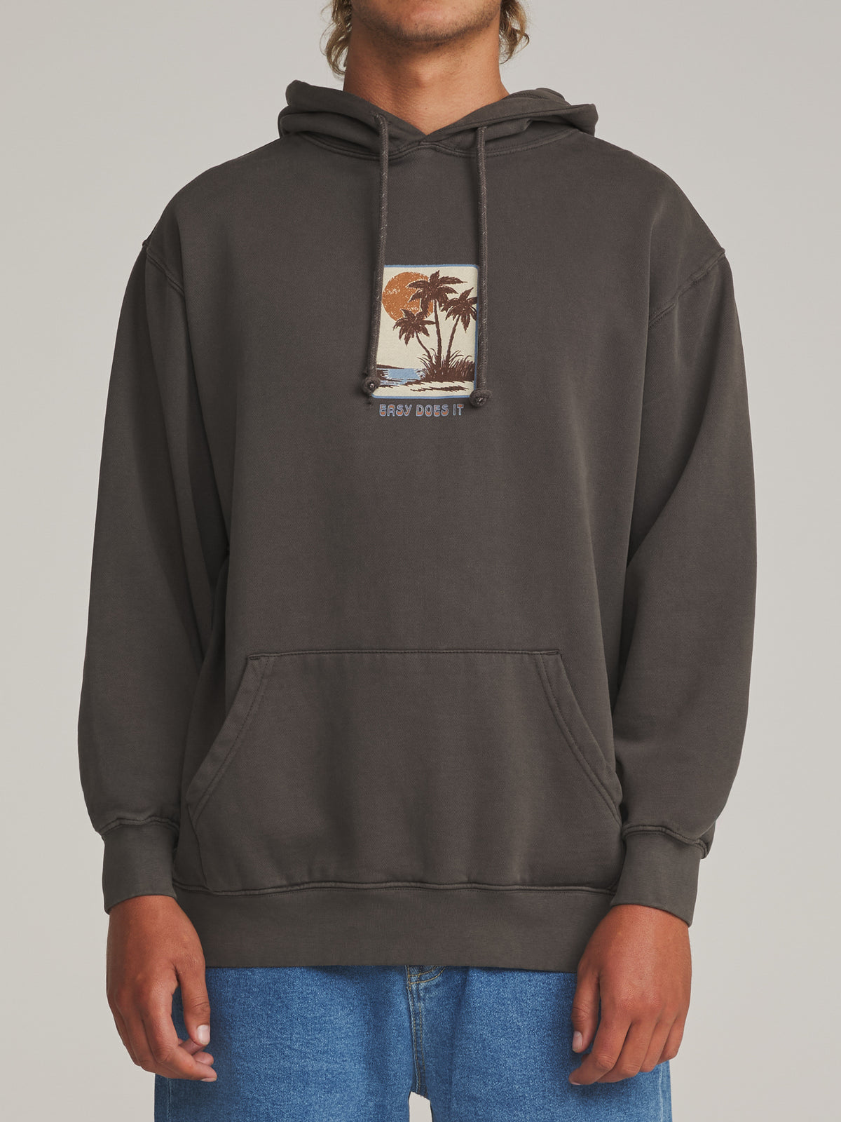Katin Brisa Hood in Lead Vintage Wash - worn on model, front