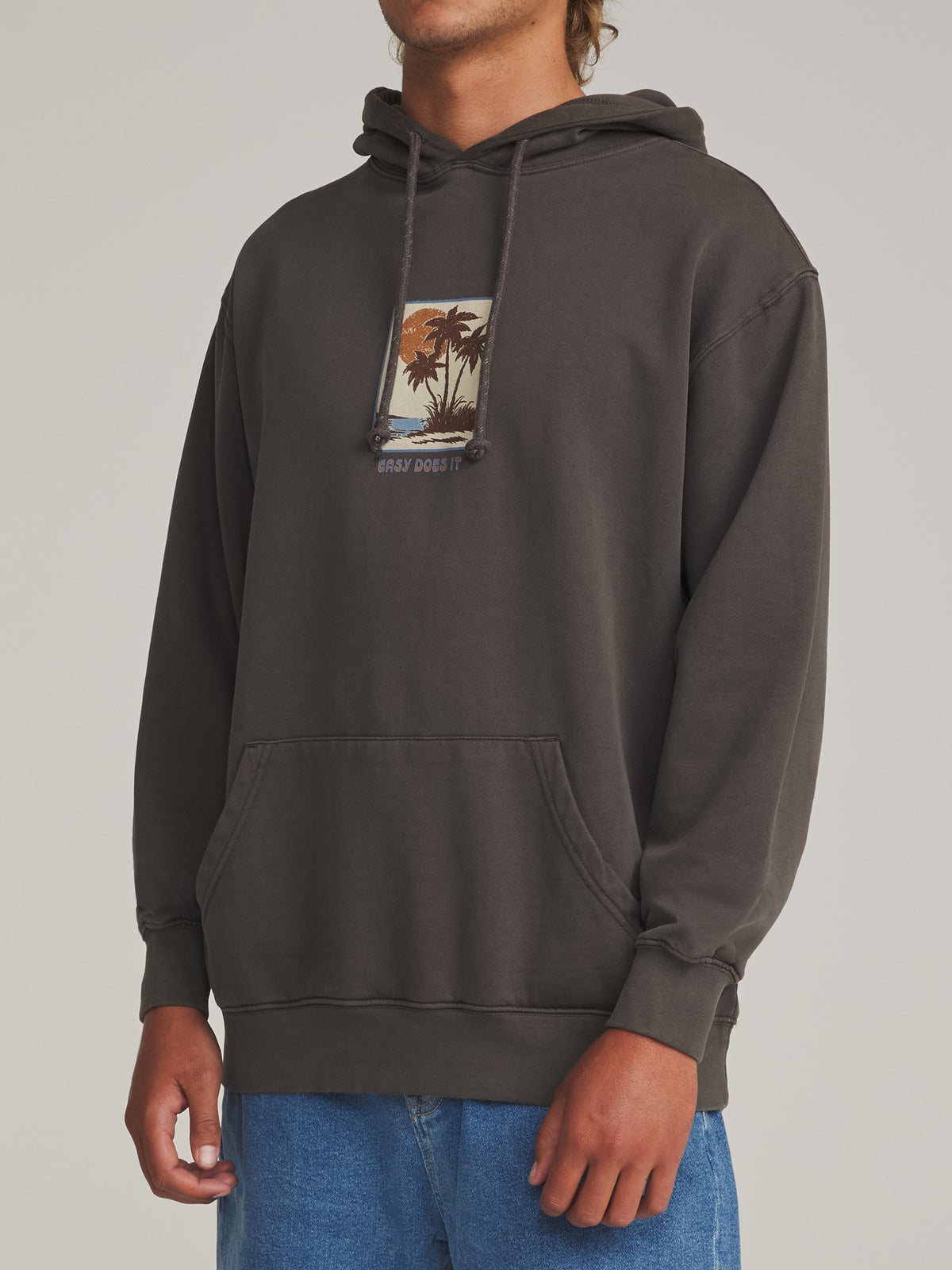 Katin Brisa Hood in Lead Vintage Wash - worn on model, side