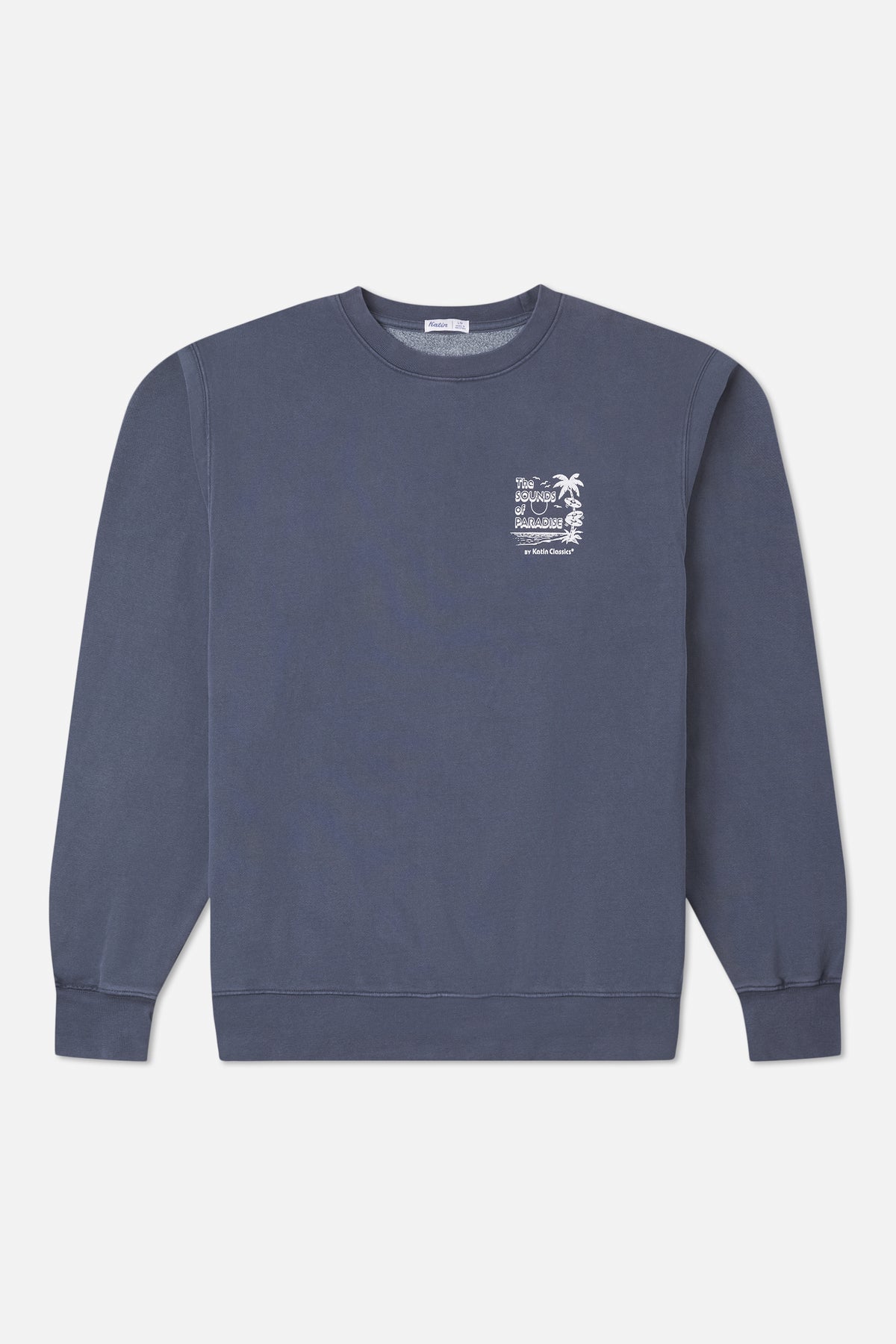 Katin Sonics Crew in Washed Blue Vintage Wash - front view