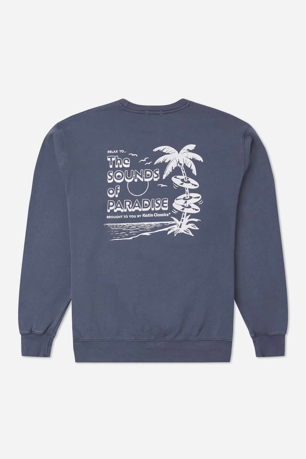 Katin Sonics Crew in Washed Blue Vintage Wash - back view