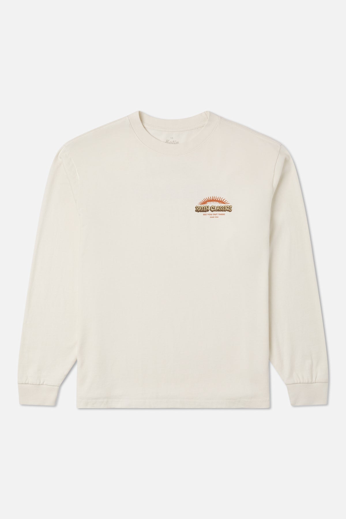 Katin Glow Box Fit Ls Tee in Vintage White - front view