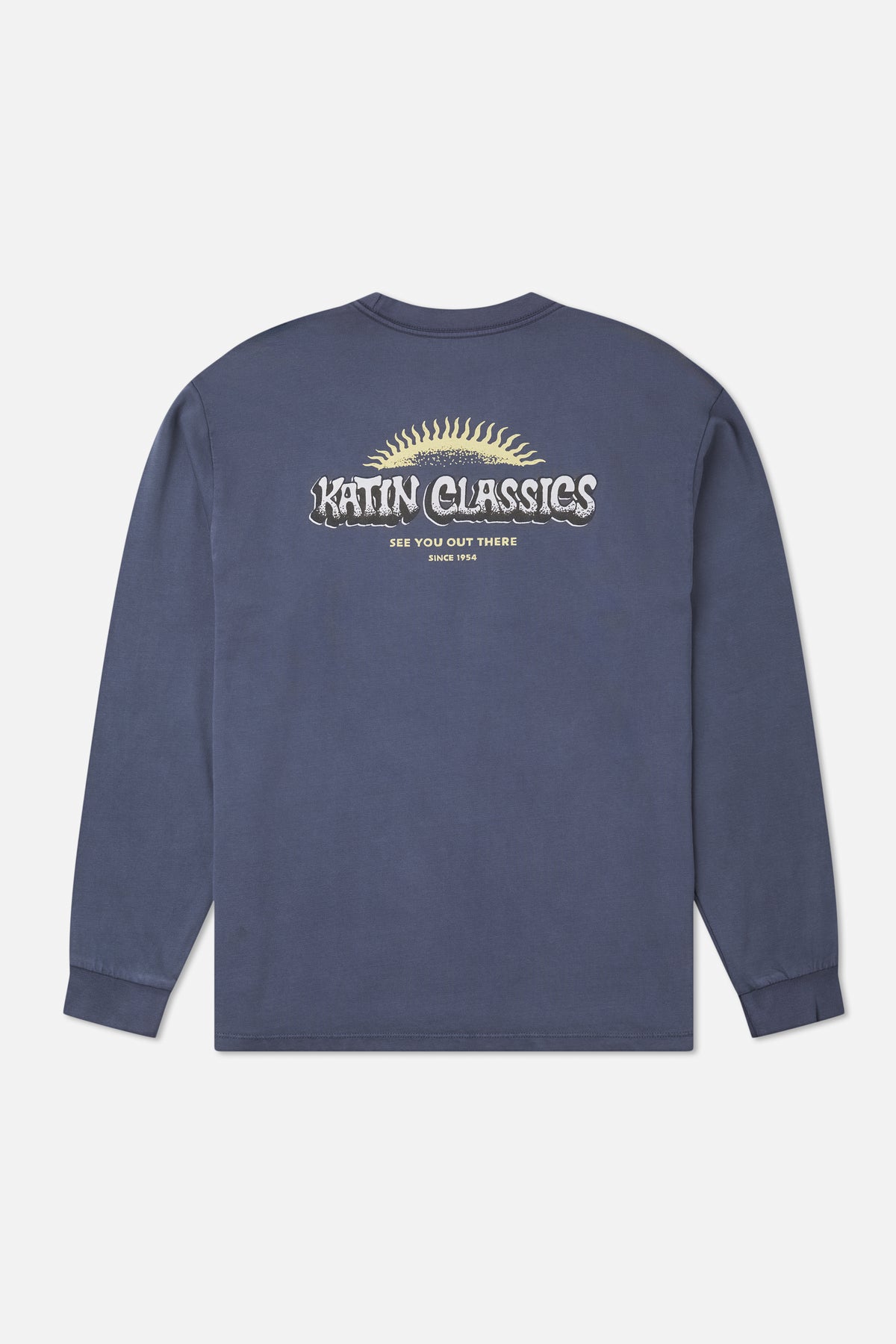 Katin Glow Box Fit Ls Tee in Washed Blue Vintage Wash - back view