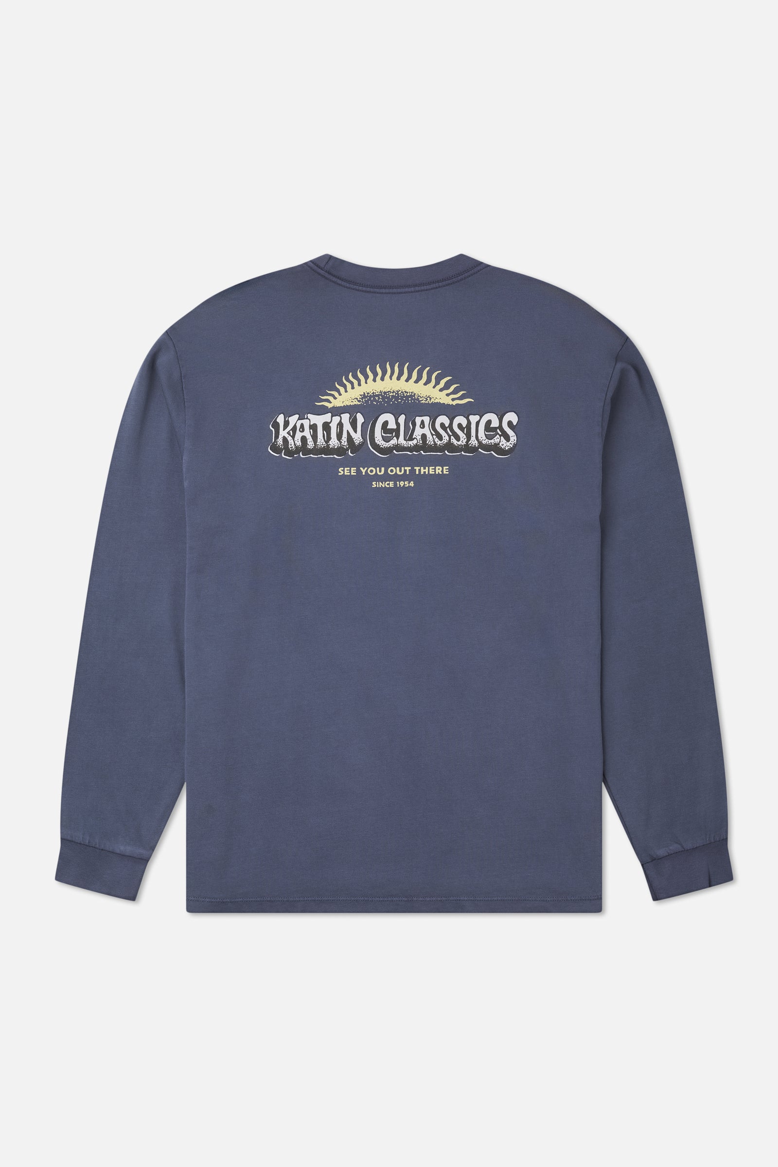Katin Glow Box Fit Ls Tee in Washed Blue Vintage Wash - back view