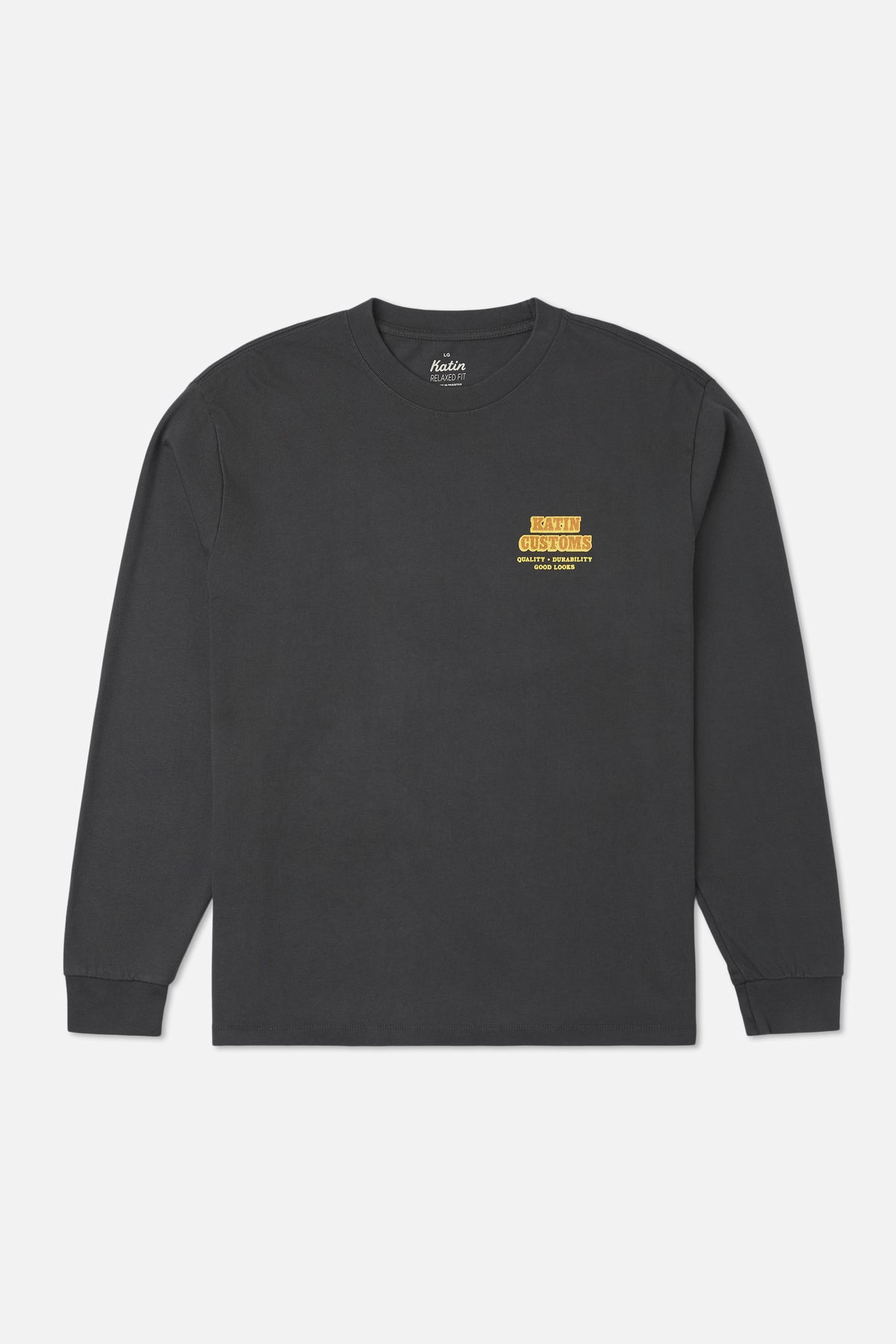 Katin Lorry Box Fit Ls Tee in Black Wash - front view