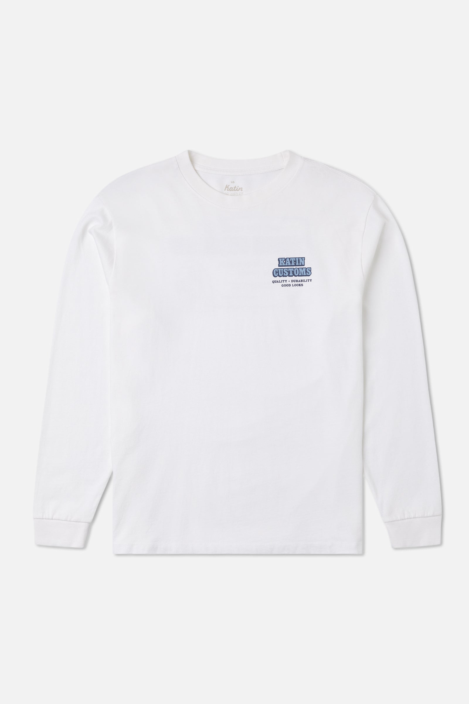 Katin Lorry Box Fit Ls Tee in White - front view