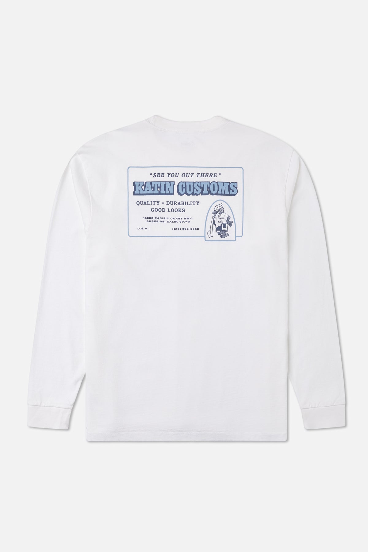 Katin Lorry Box Fit Ls Tee in White - back view