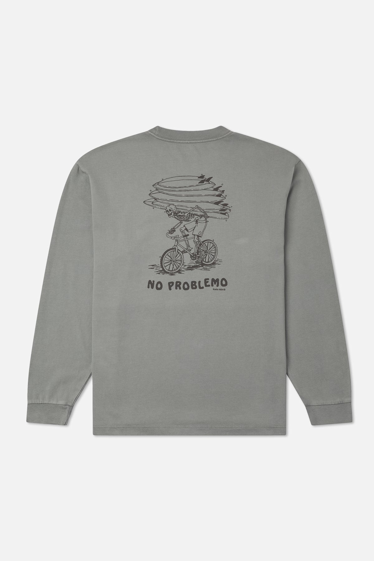 Katin Trek Box Fit Ls Tee in Graphite Vintage Wash - back view