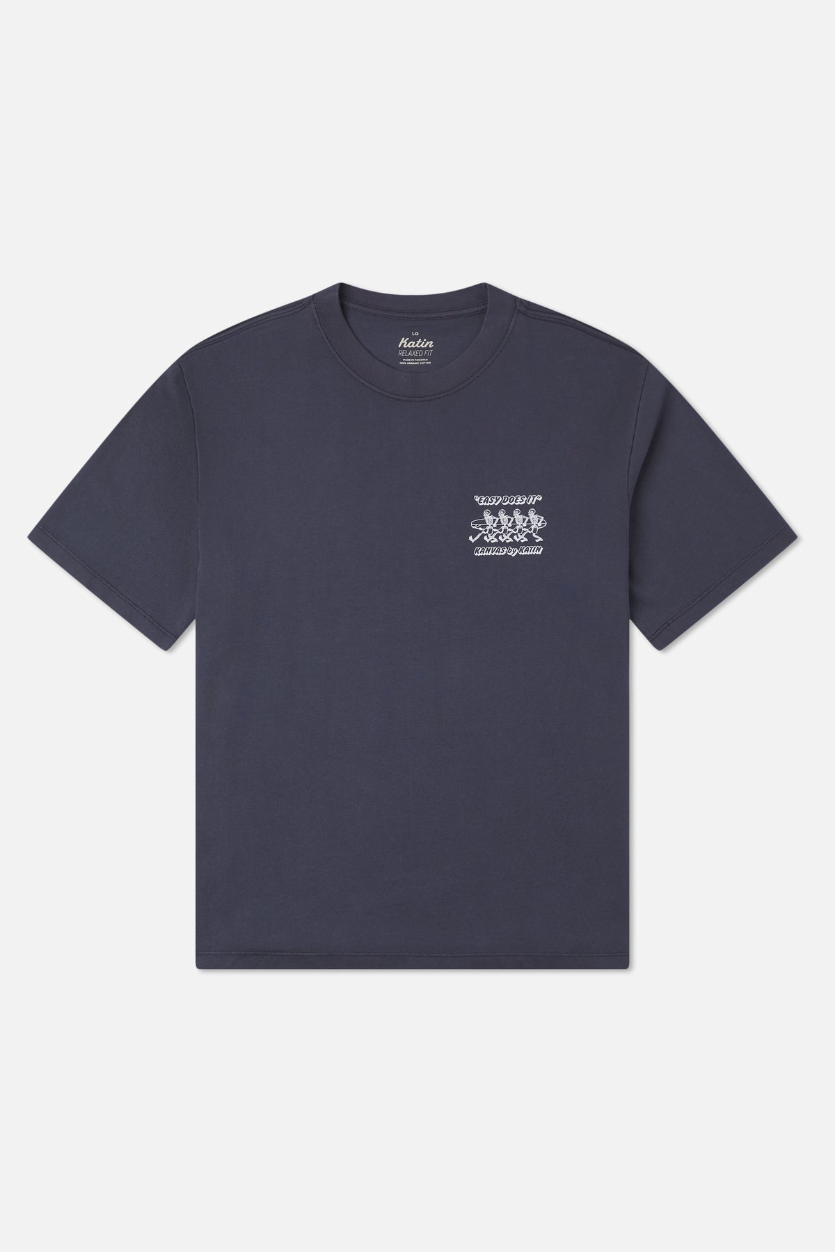 Katin Bones Box Fit Tee in Midnight Vintage Wash - front view
