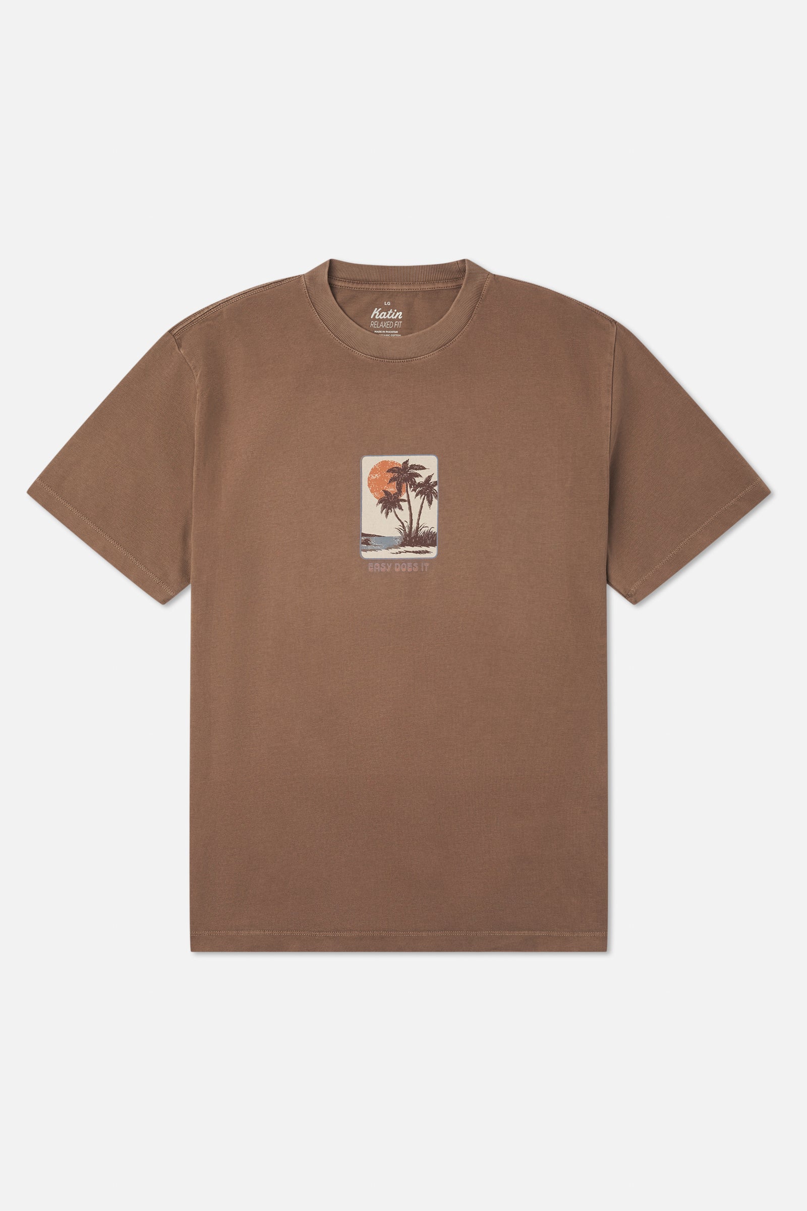 Katin Brisa Box Fit Tee in Brown Vintage Wash - front view