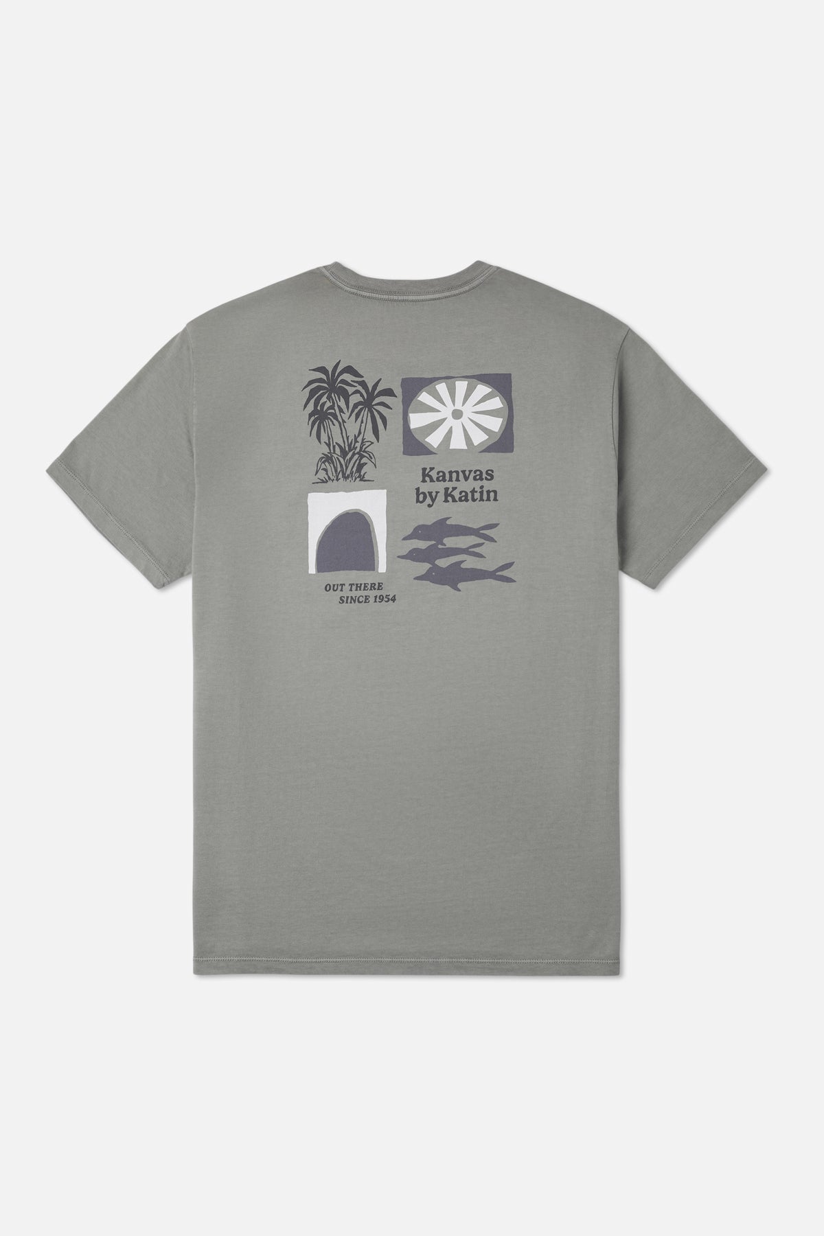 Katin Carve Tee in Graphite Vintage Wash - back view